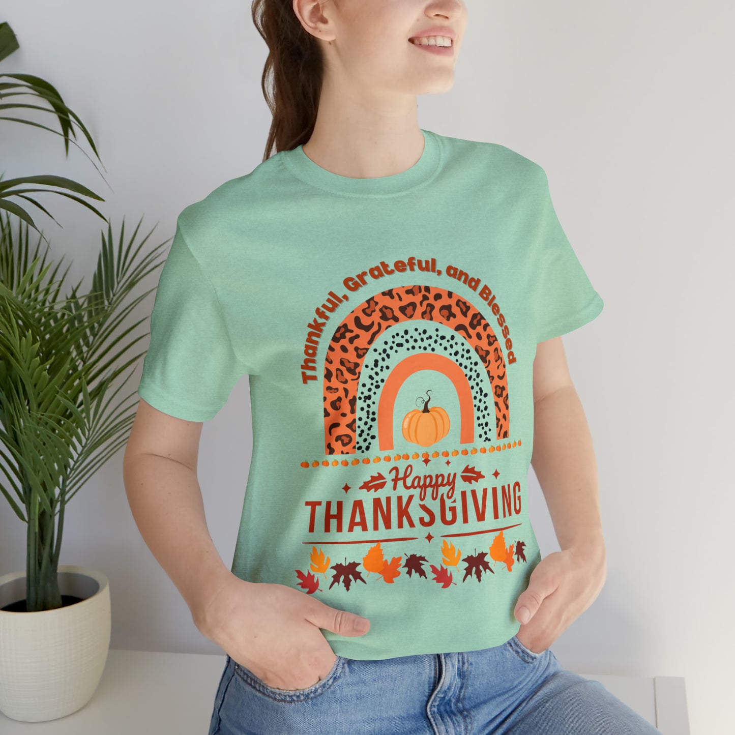 Happy Thanksgiving Jersey Short Sleeve Tee