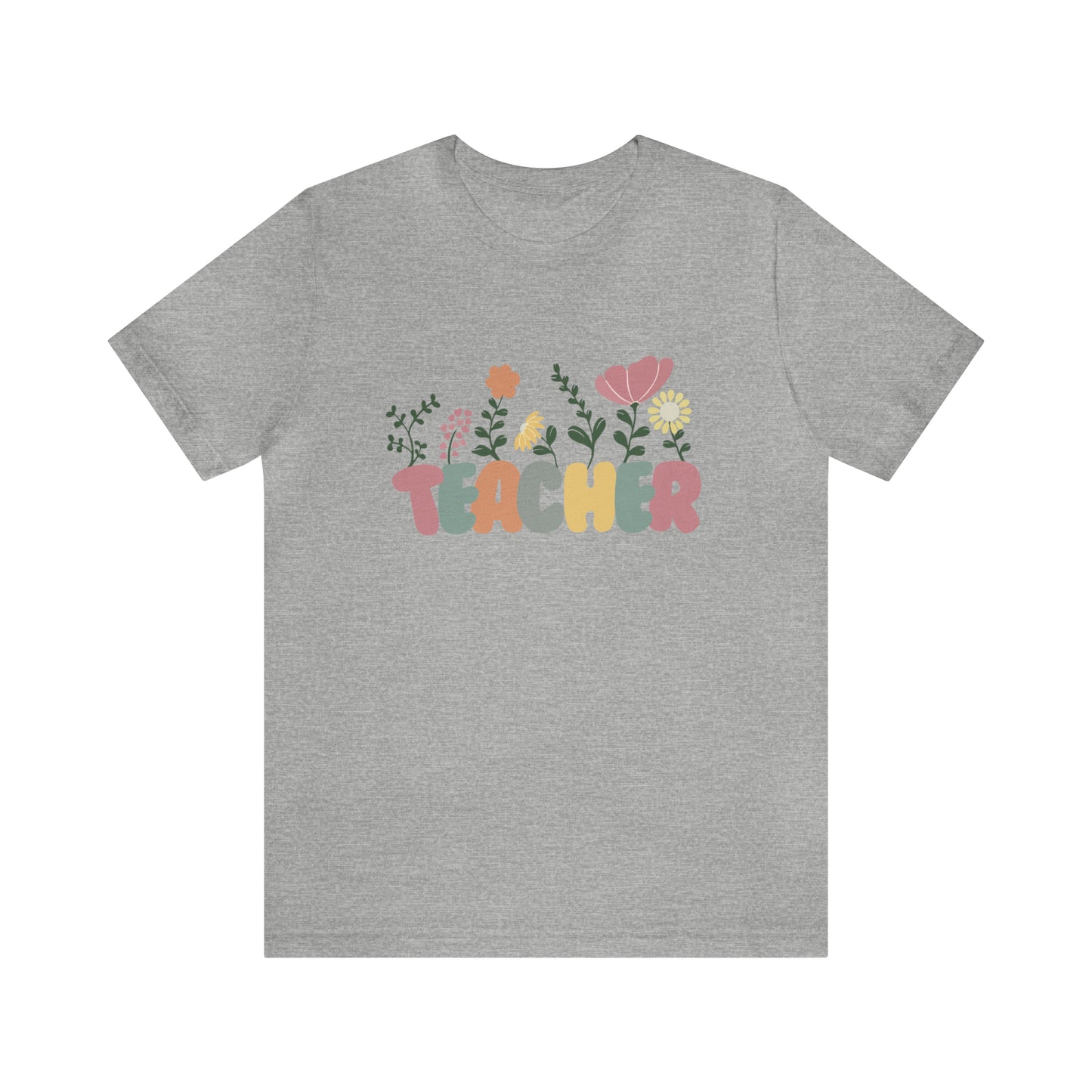 TEACHER flowers Short Sleeve Tee