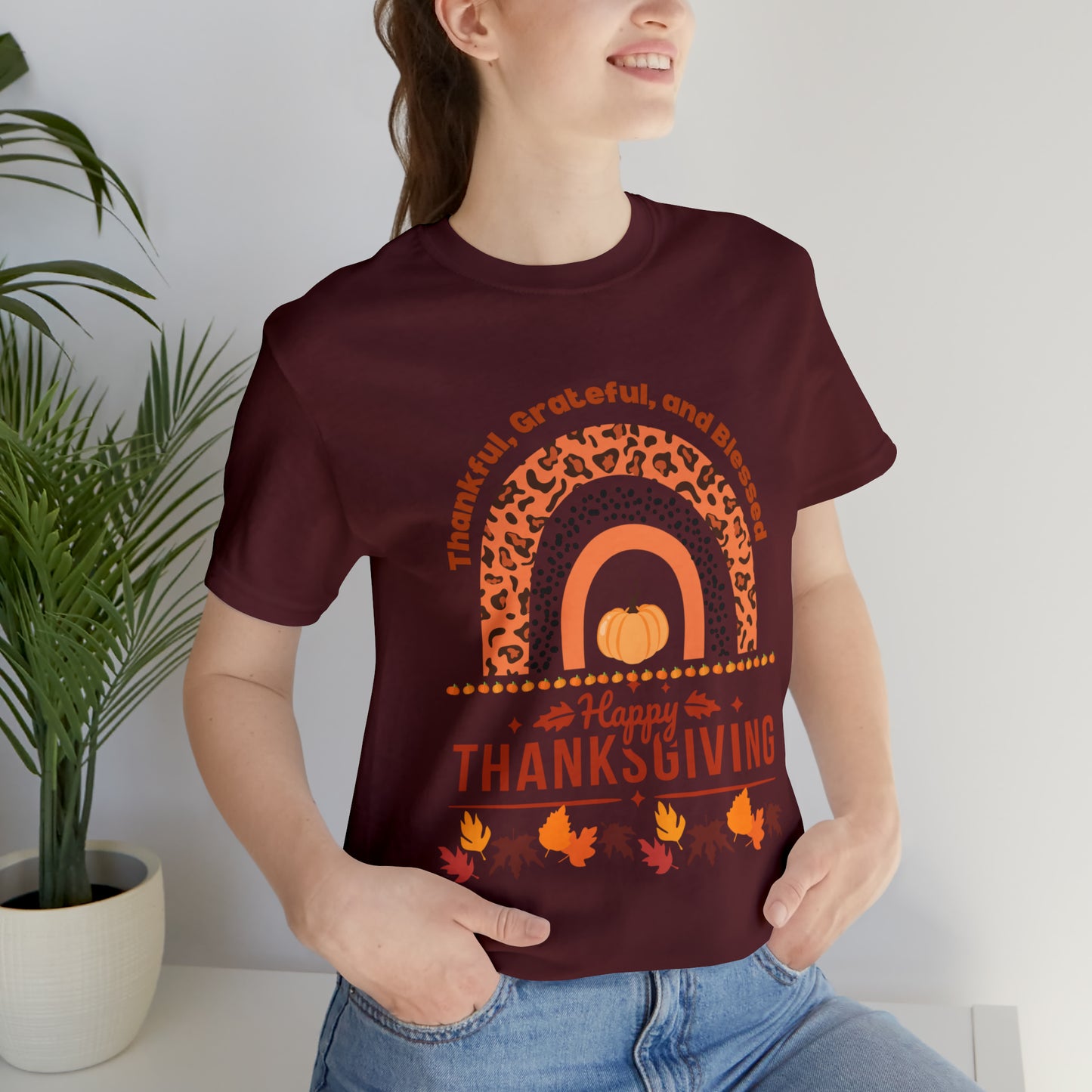 Happy Thanksgiving Jersey Short Sleeve Tee