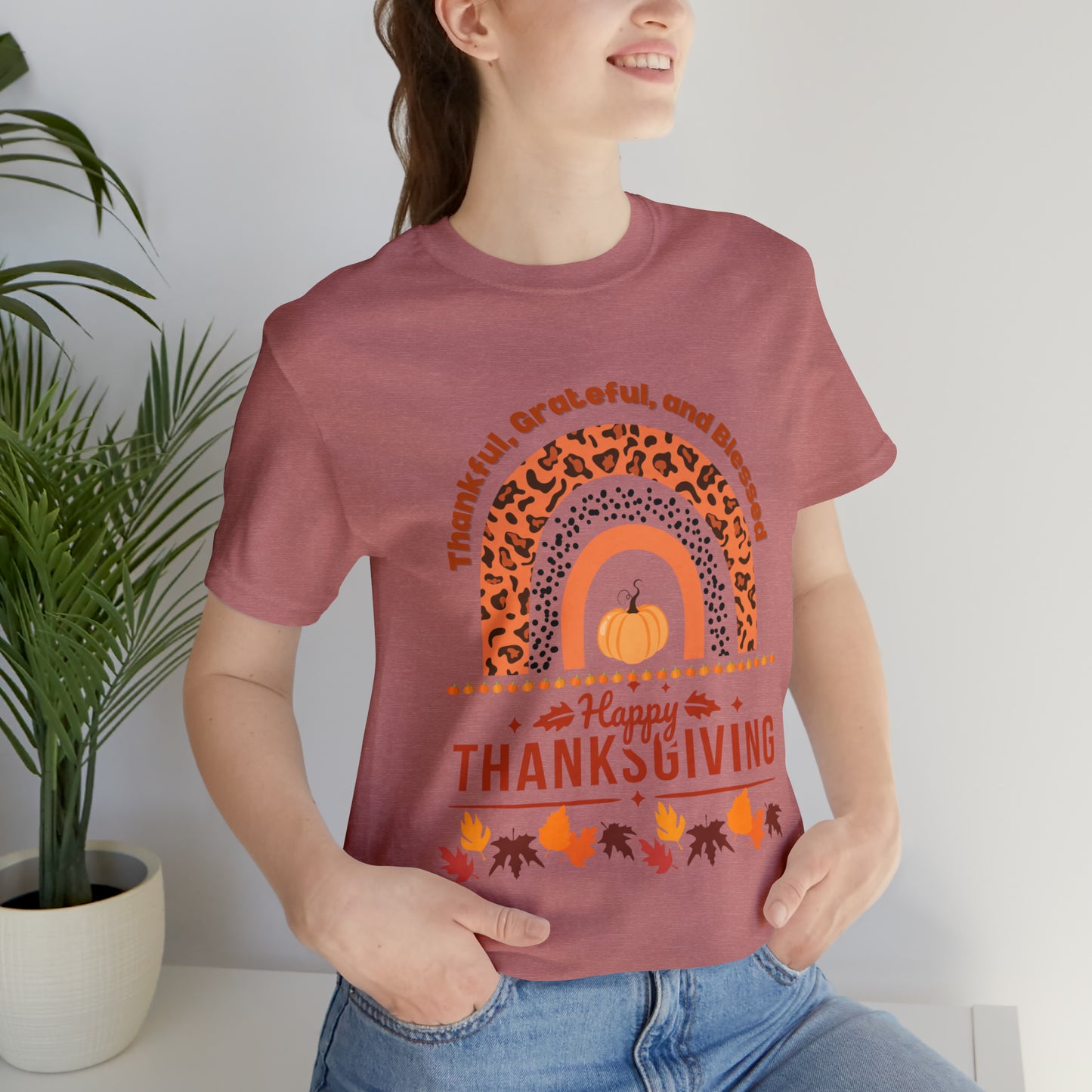 Happy Thanksgiving Jersey Short Sleeve Tee
