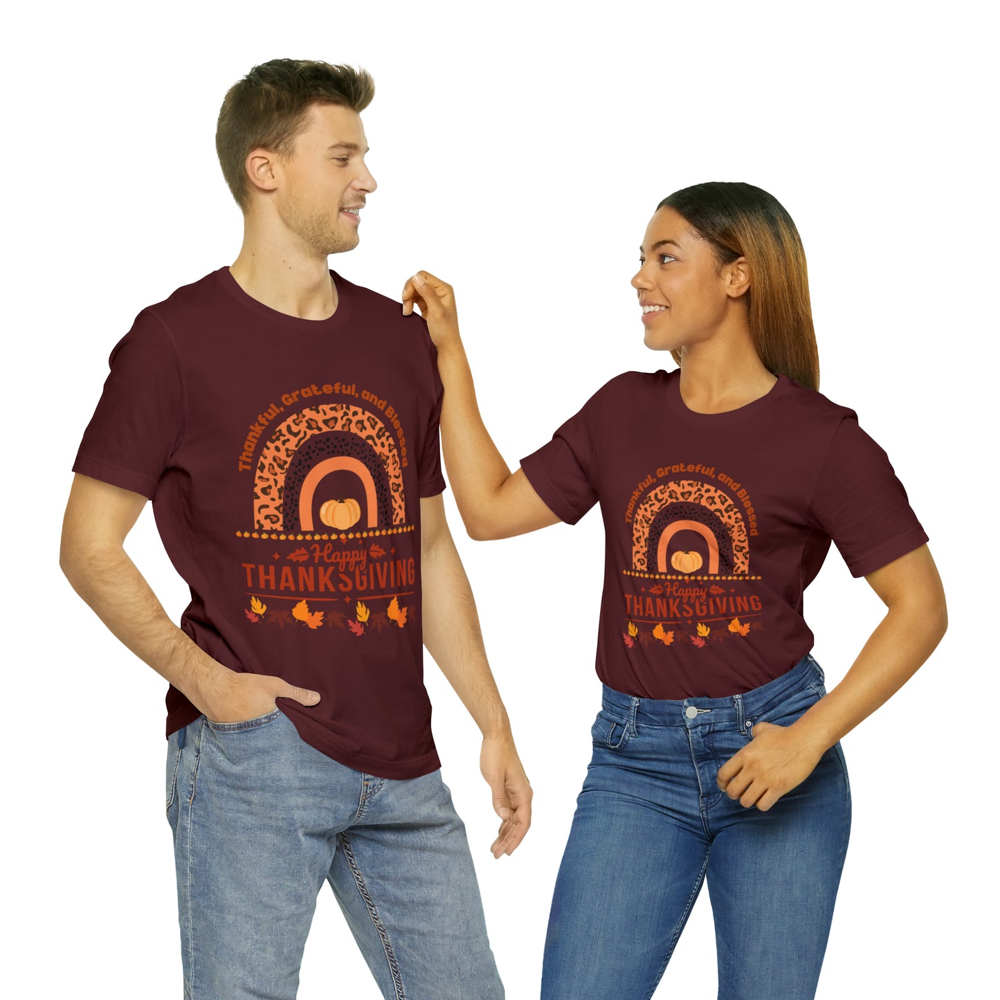 Happy Thanksgiving Jersey Short Sleeve Tee