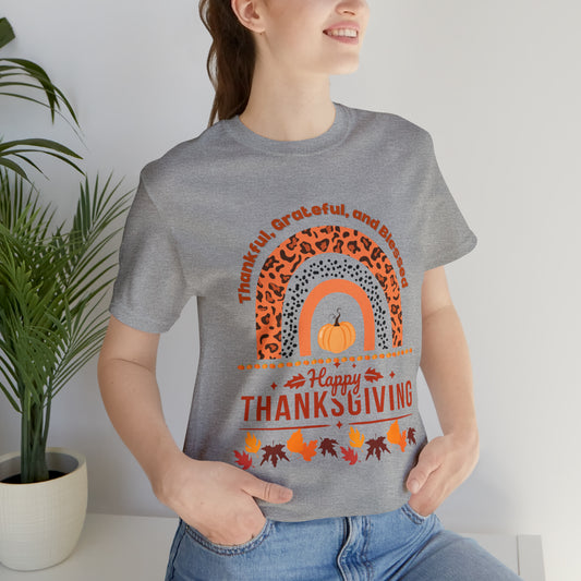 Happy Thanksgiving Jersey Short Sleeve Tee