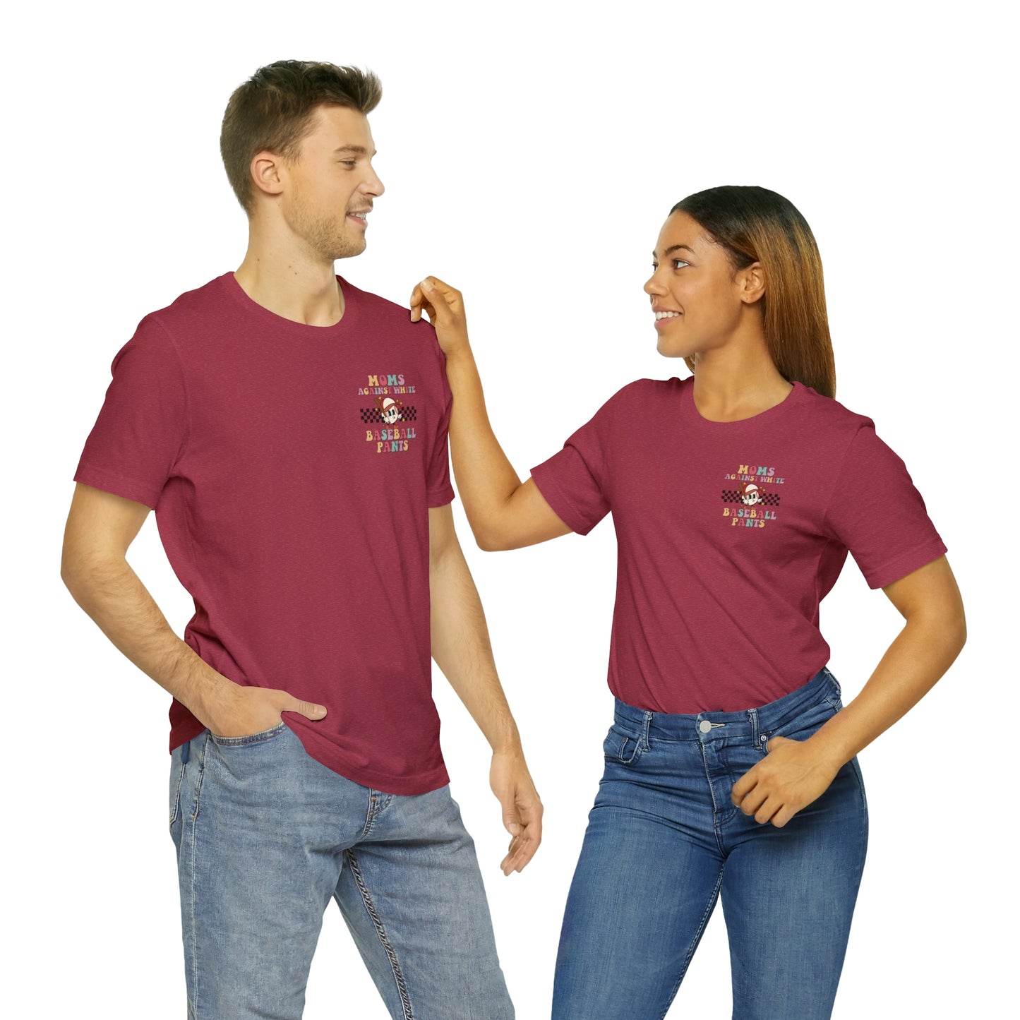 Against White Baseball Pants Short Sleeve Tee