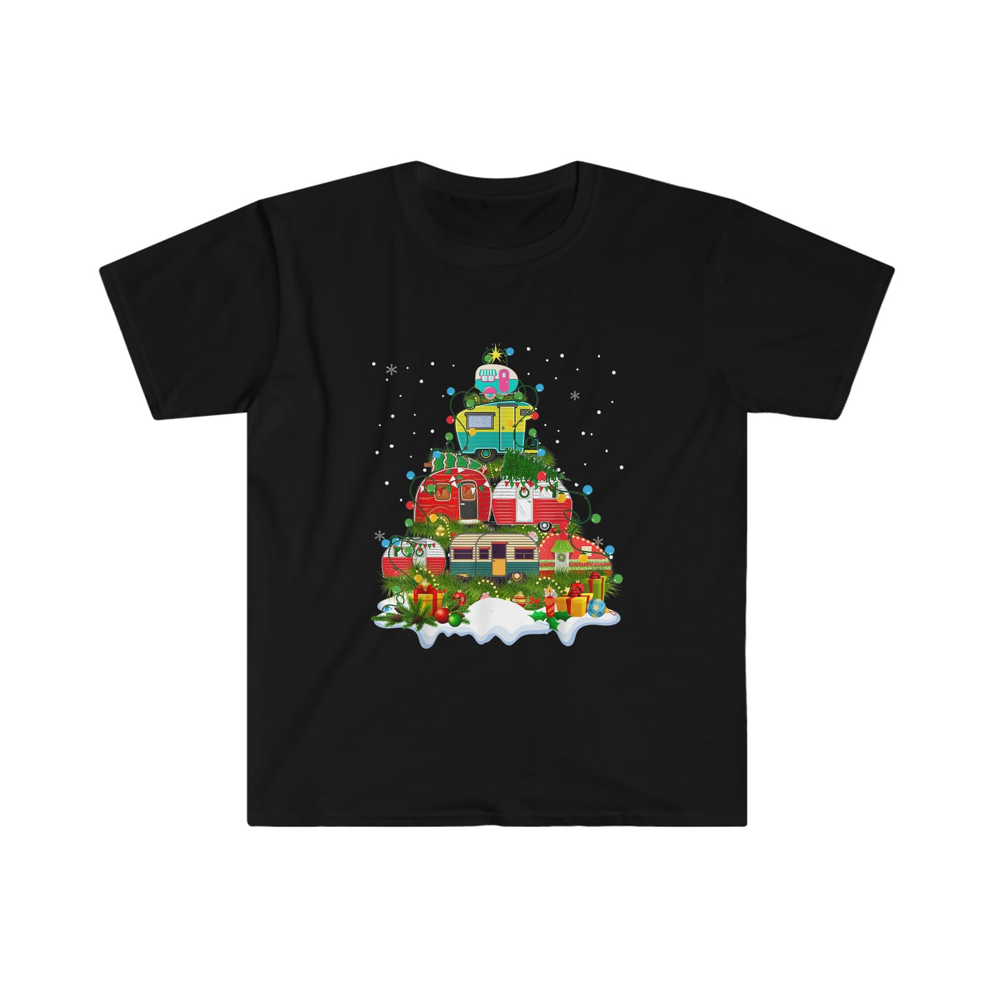 Unisex Softstyle Camper Christmas Tree T-Shirt