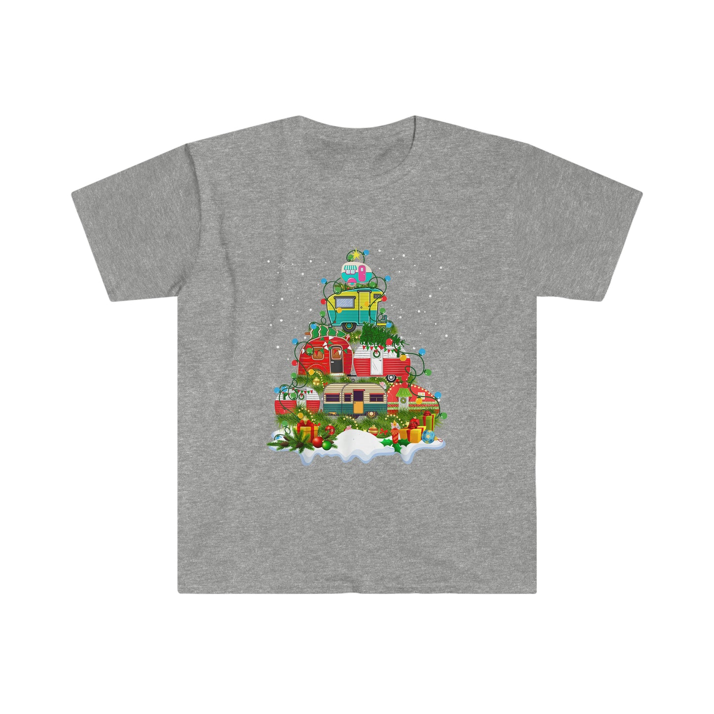 Unisex Softstyle Camper Christmas Tree T-Shirt