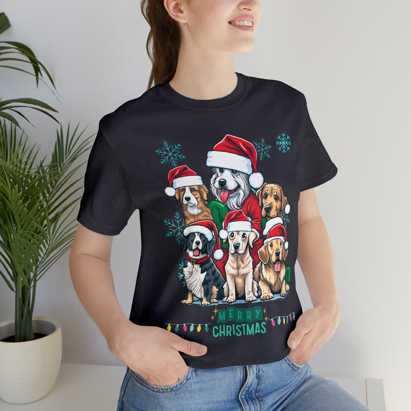 Merry Christmas Doggos Jersey Short Sleeve Tee