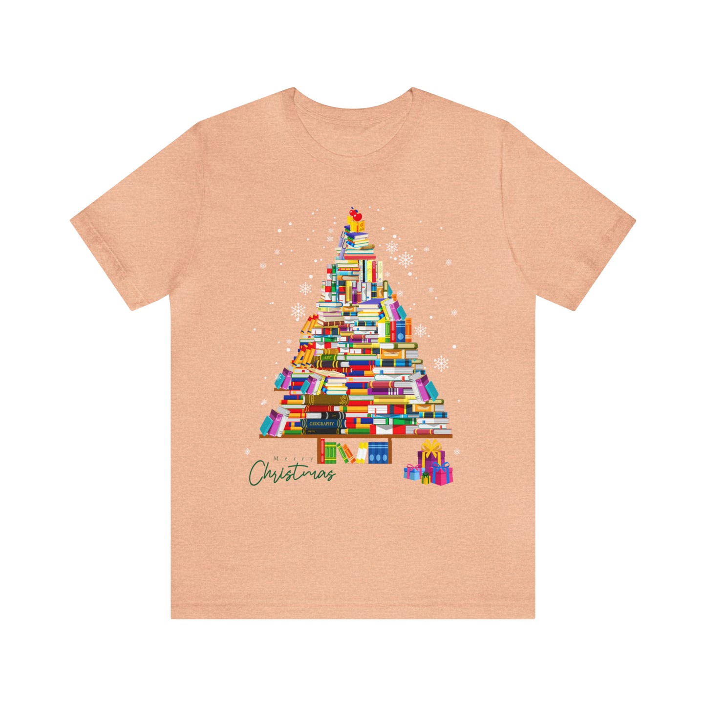 Christmas Tree Books Jersey Short Sleeve Tee