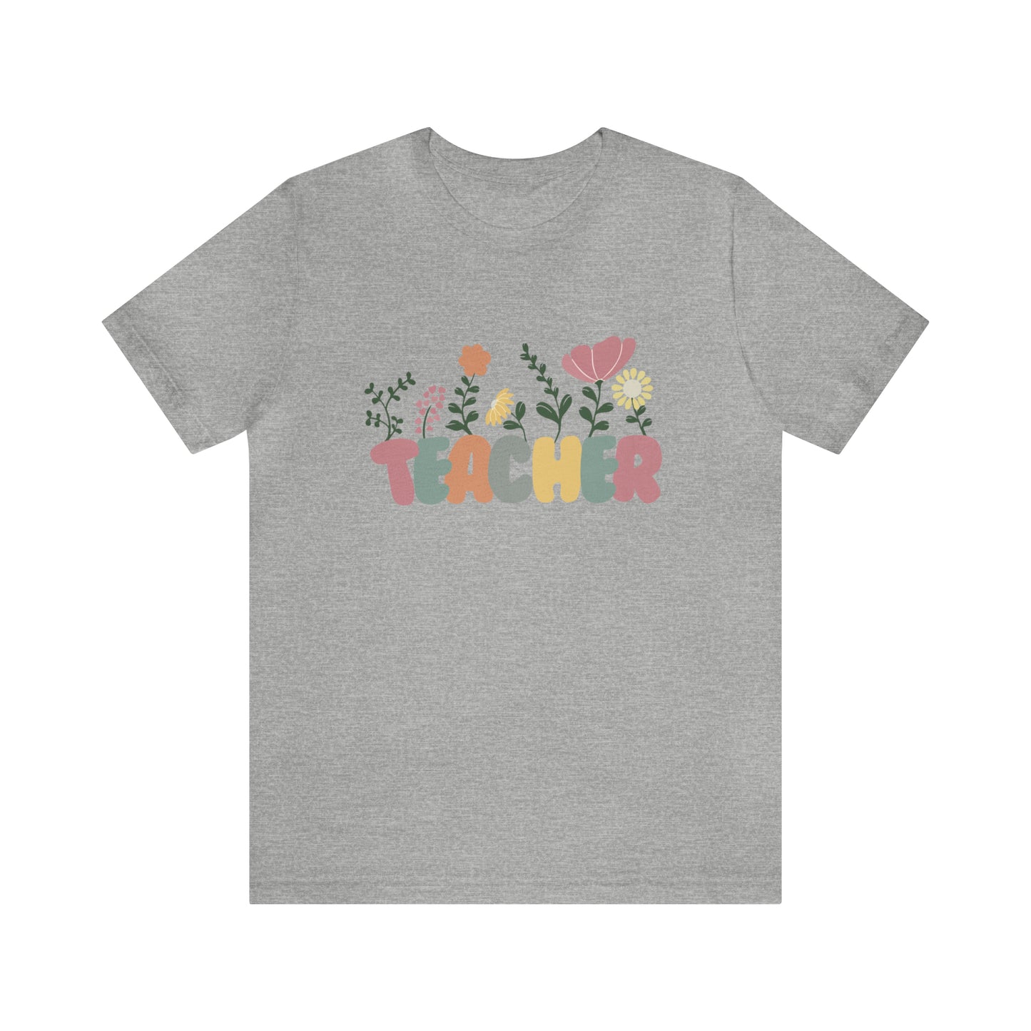 TEACHER flowers Short Sleeve Tee