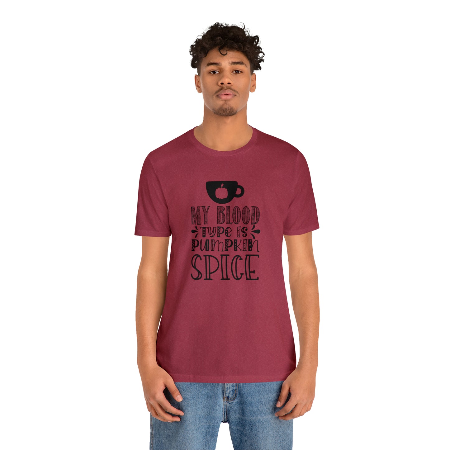 Blood Type is Pumpkin Spice Jersey Short Sleeve Tee