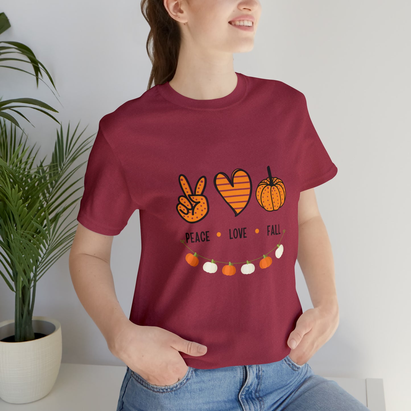 Peace Love Fall Jersey Short Sleeve Tee