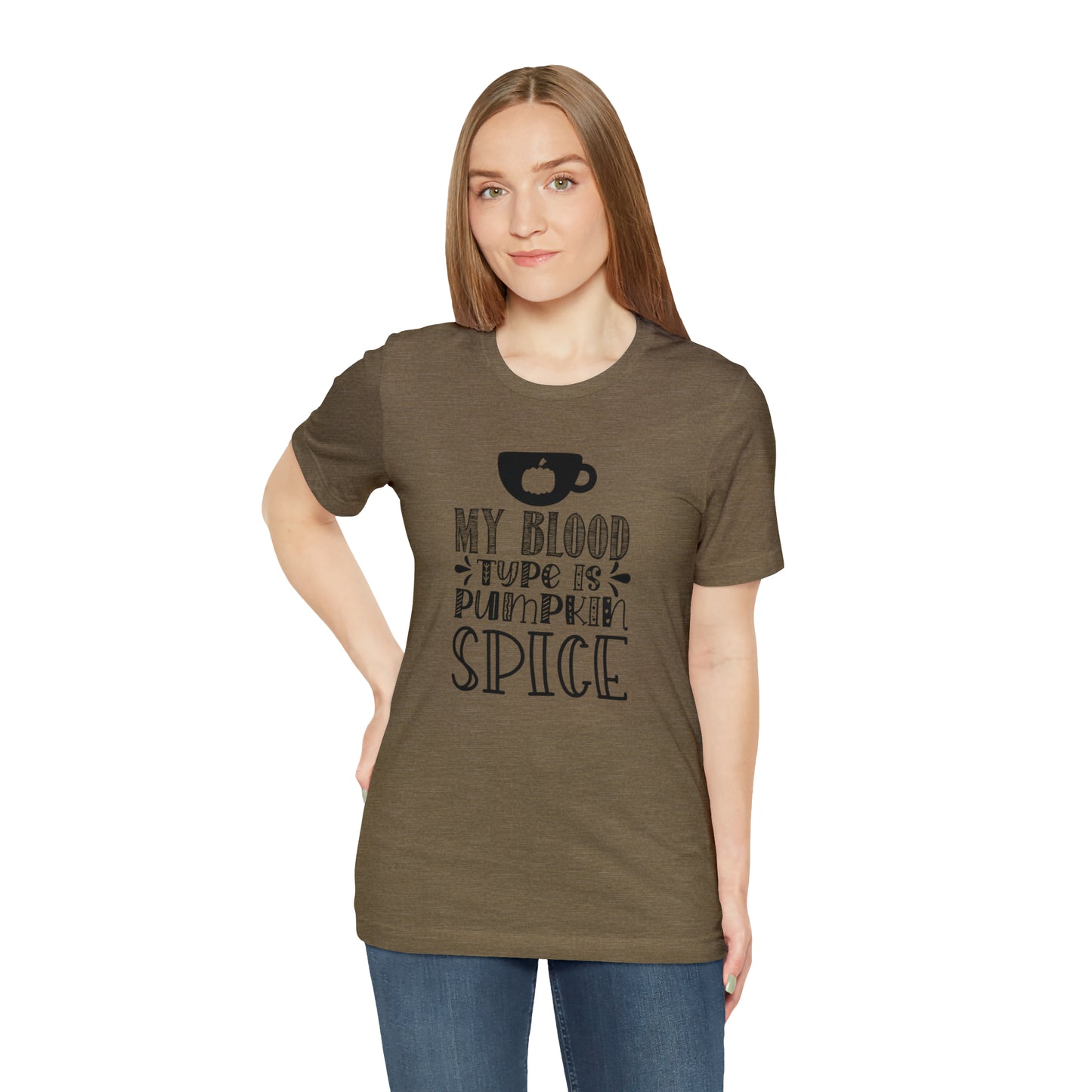 Blood Type is Pumpkin Spice Jersey Short Sleeve Tee