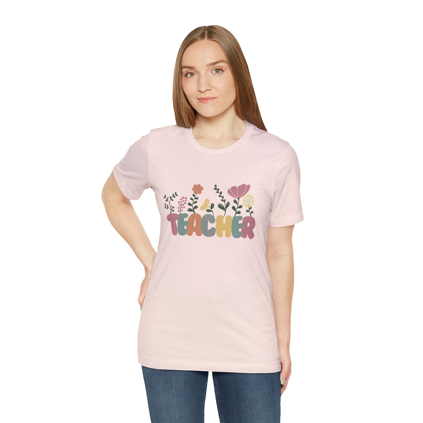 TEACHER flowers Short Sleeve Tee