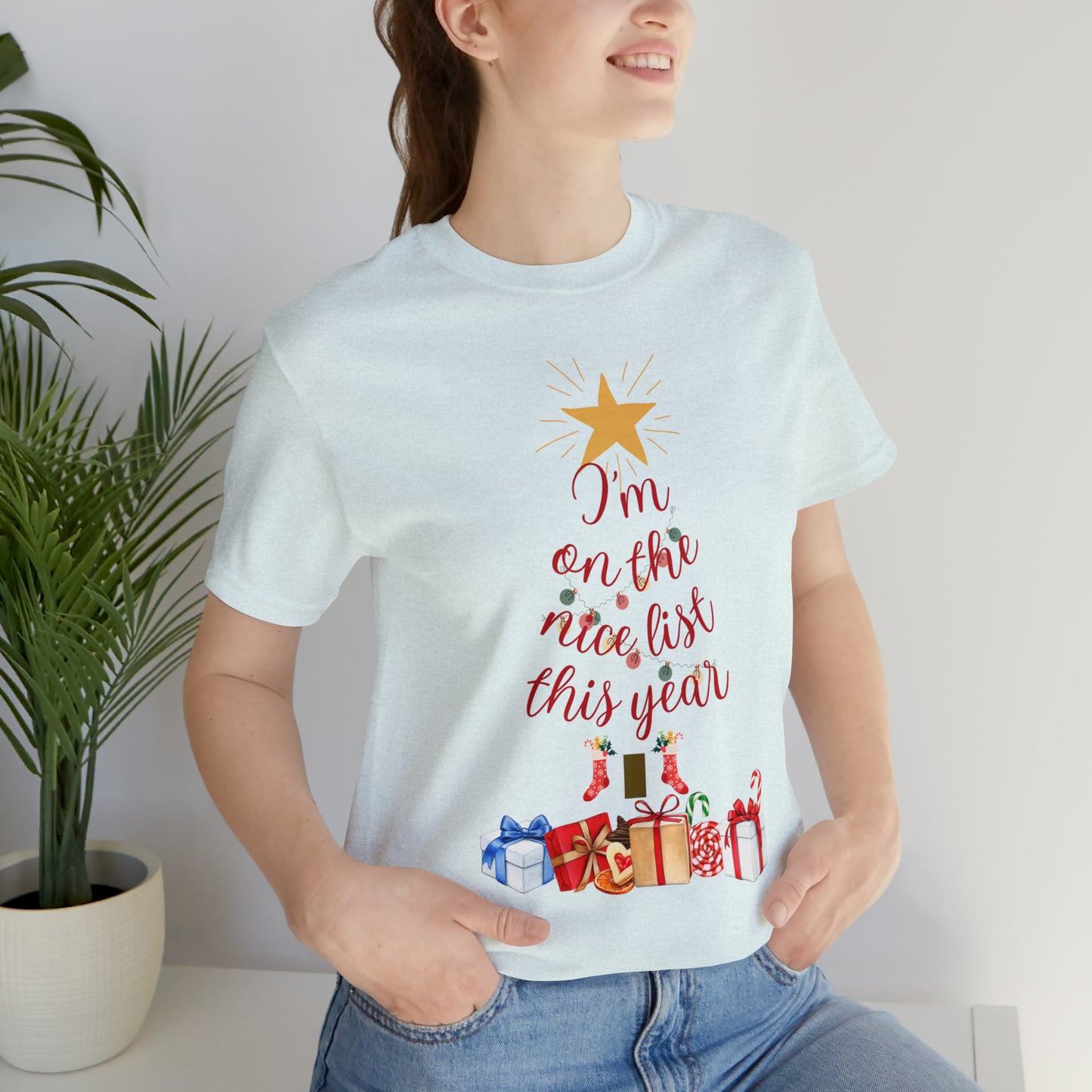 on the nice list Jersey Short Sleeve Tee