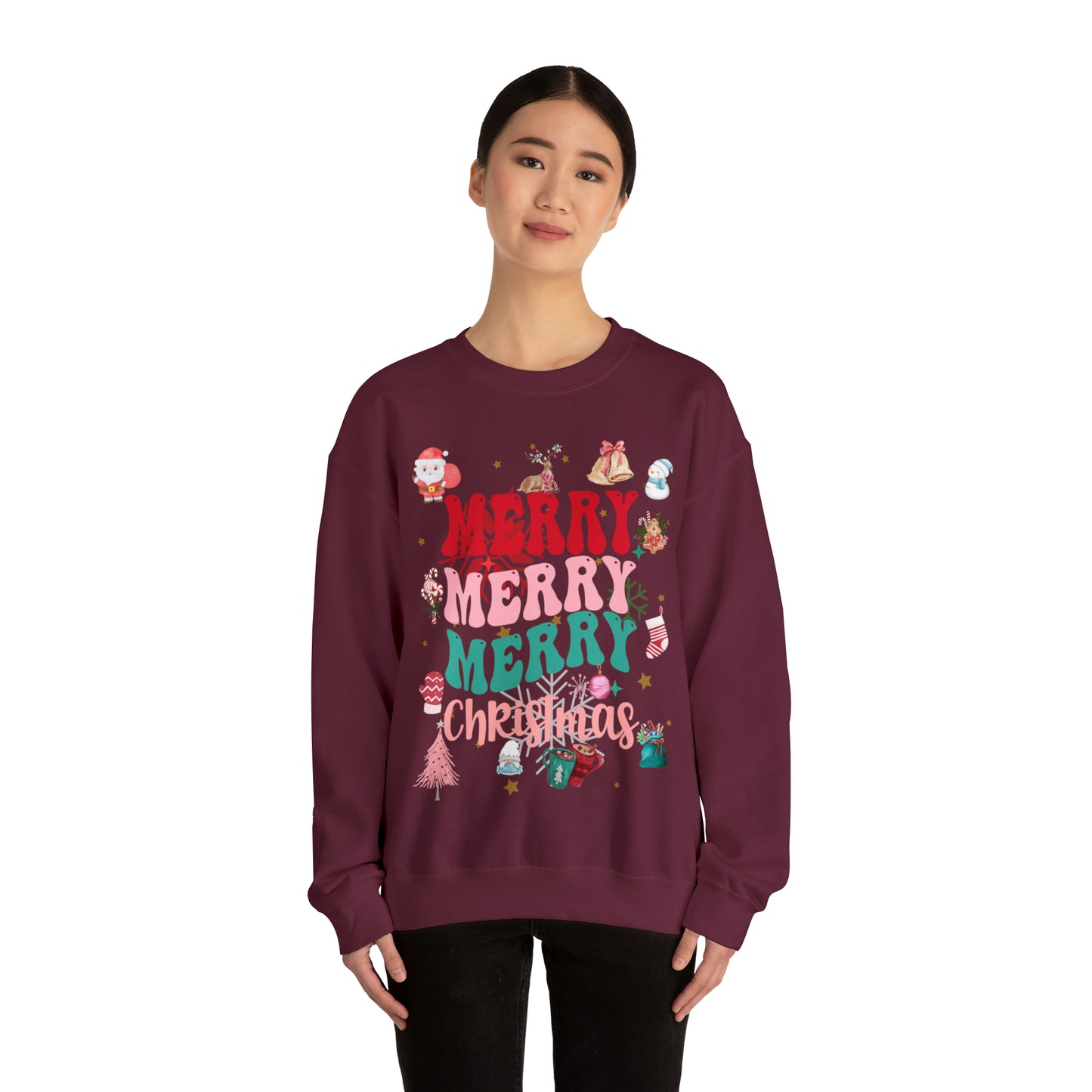 Merry Merry Merry Christmas Heavy Blend™ Crewneck Sweatshirt