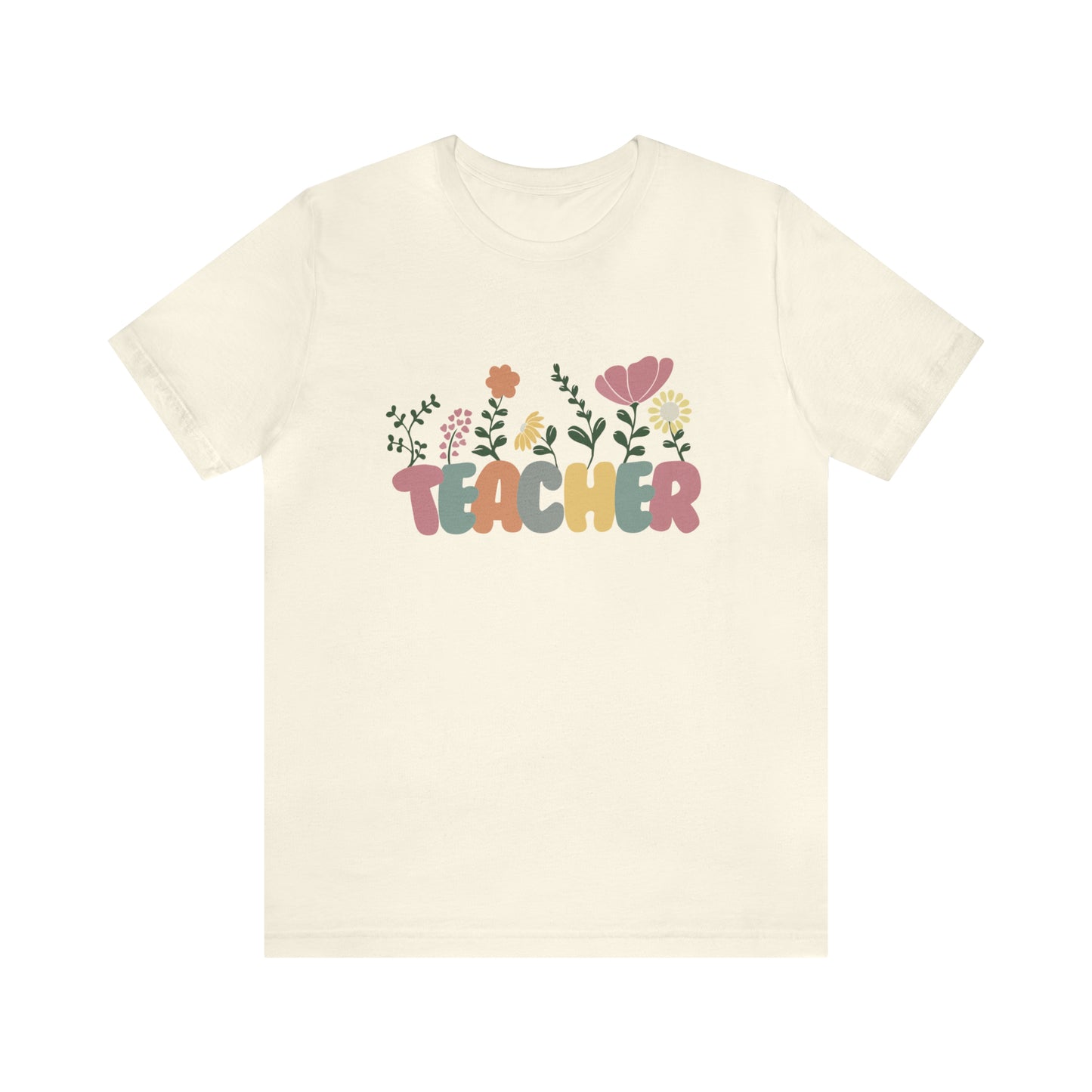 TEACHER flowers Short Sleeve Tee