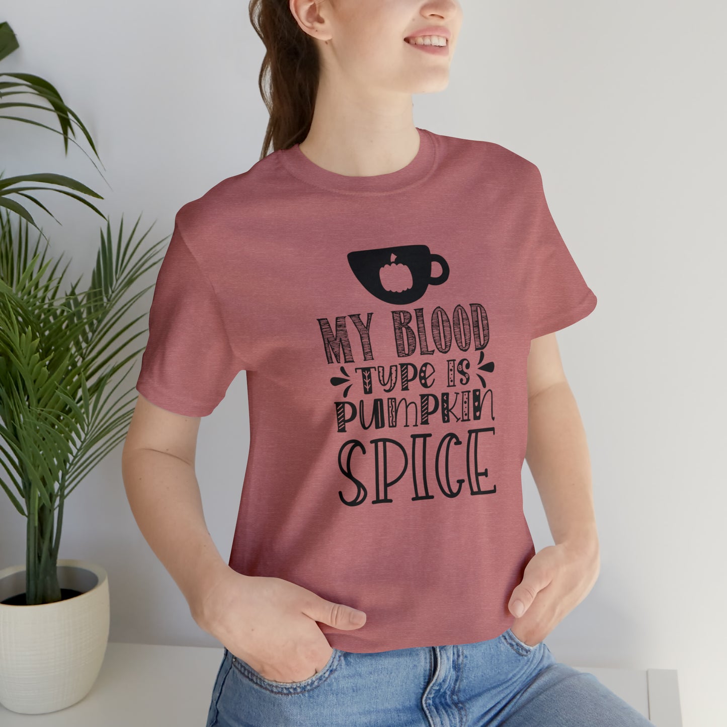 Blood Type is Pumpkin Spice Jersey Short Sleeve Tee