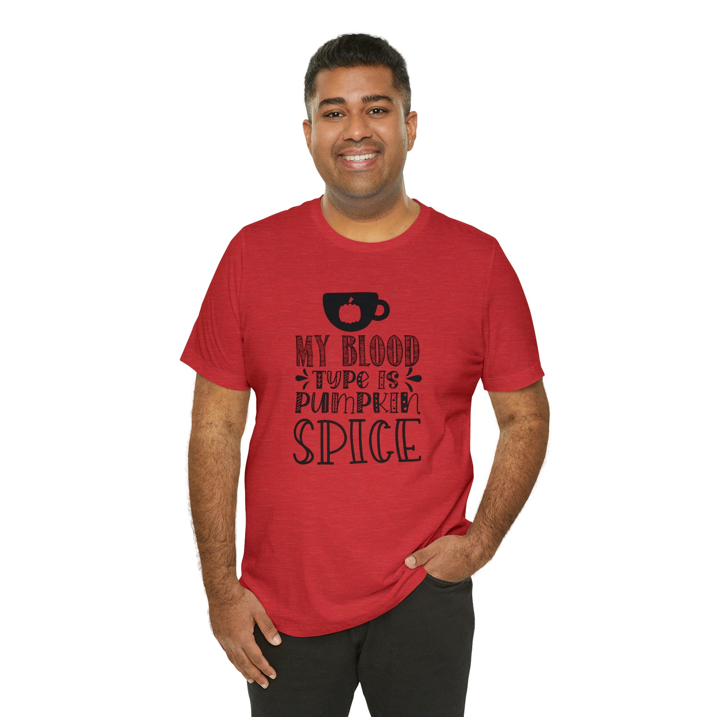 Blood Type is Pumpkin Spice Jersey Short Sleeve Tee