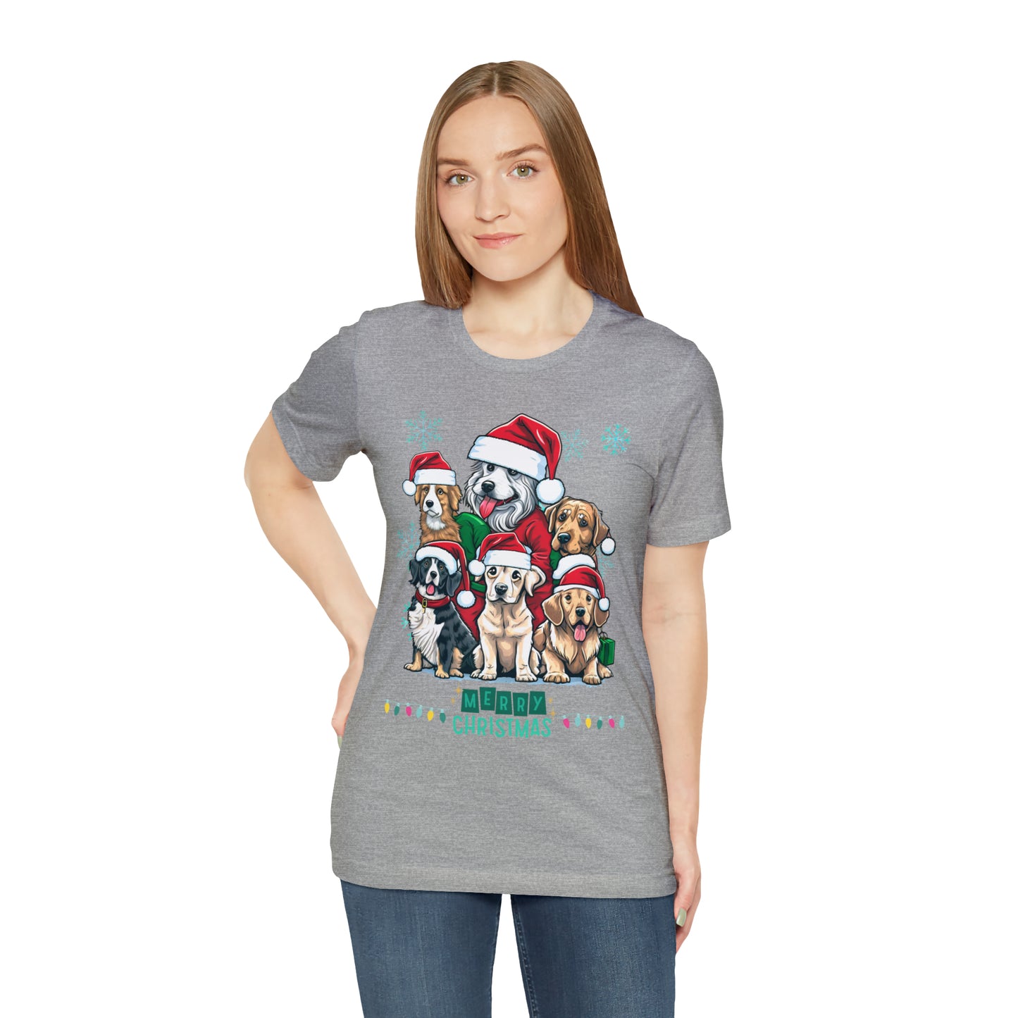 Merry Christmas Doggos Jersey Short Sleeve Tee