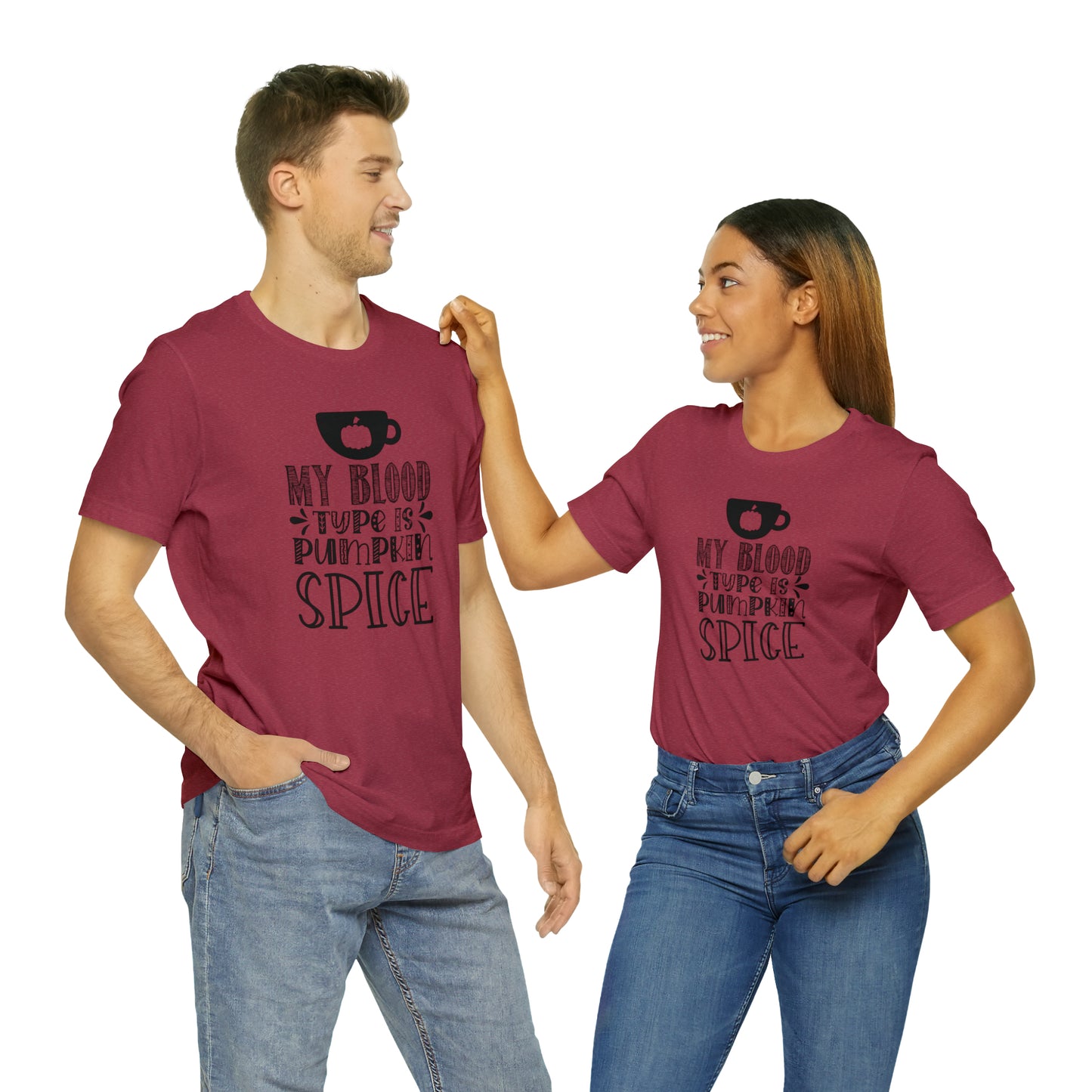 Blood Type is Pumpkin Spice Jersey Short Sleeve Tee