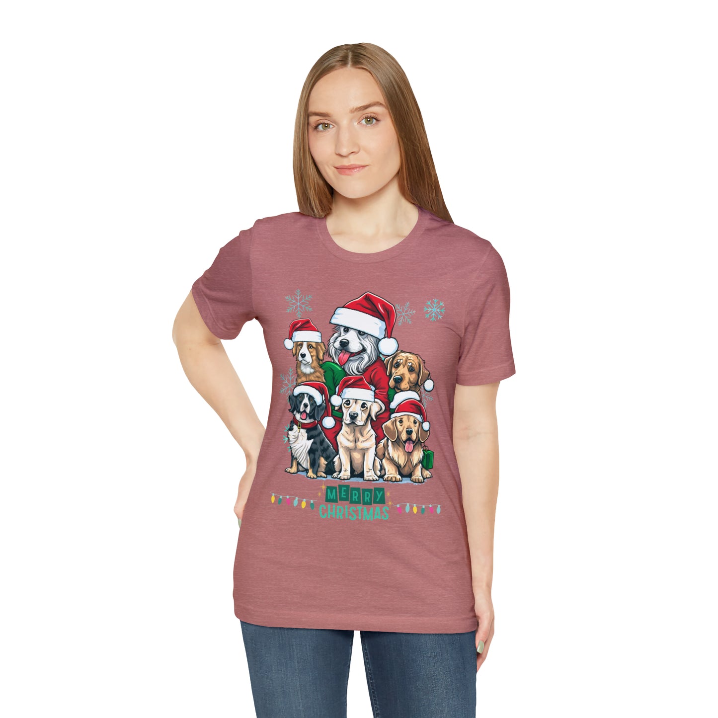 Merry Christmas Doggos Jersey Short Sleeve Tee