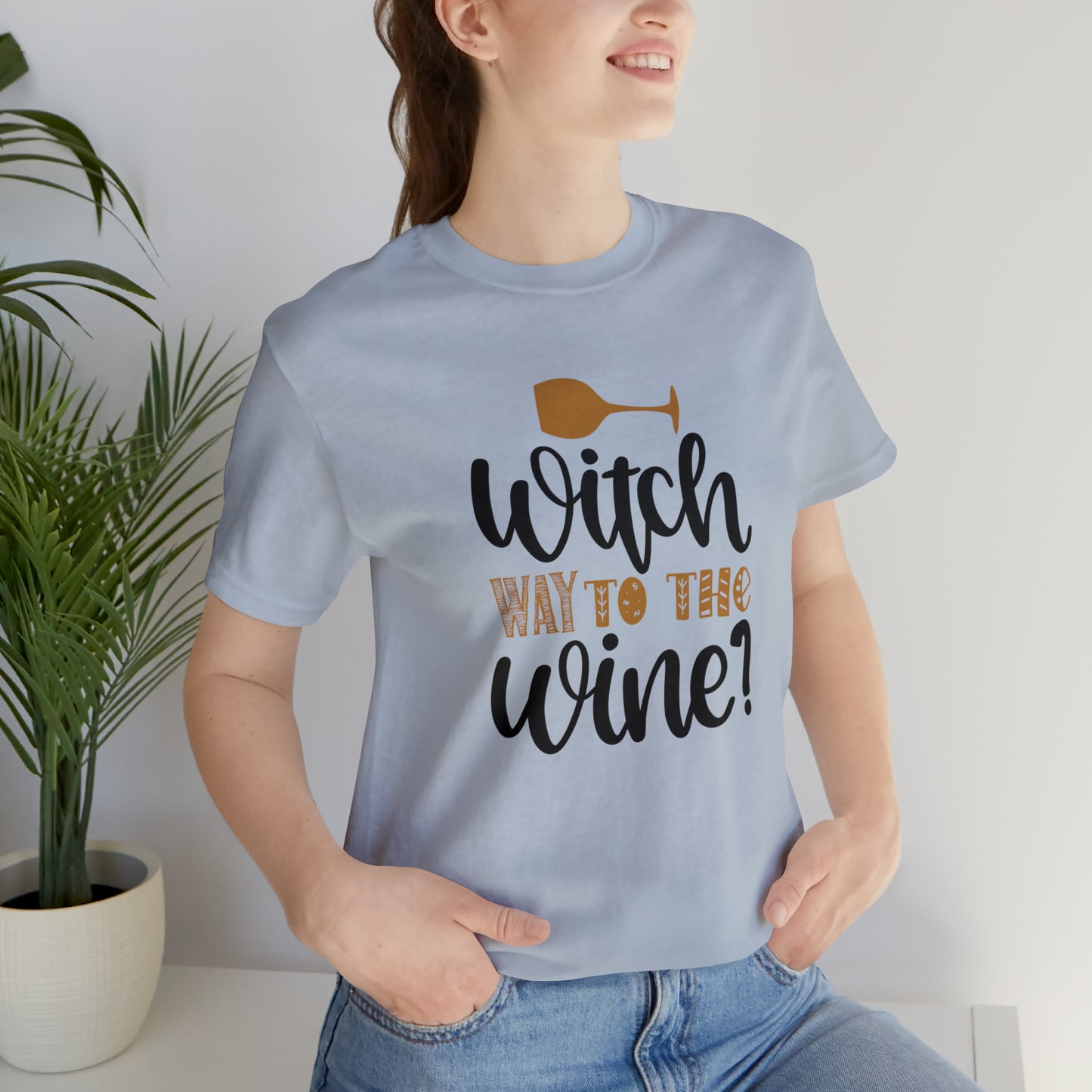 Witch way to the Wine Jersey Short Sleeve Tee