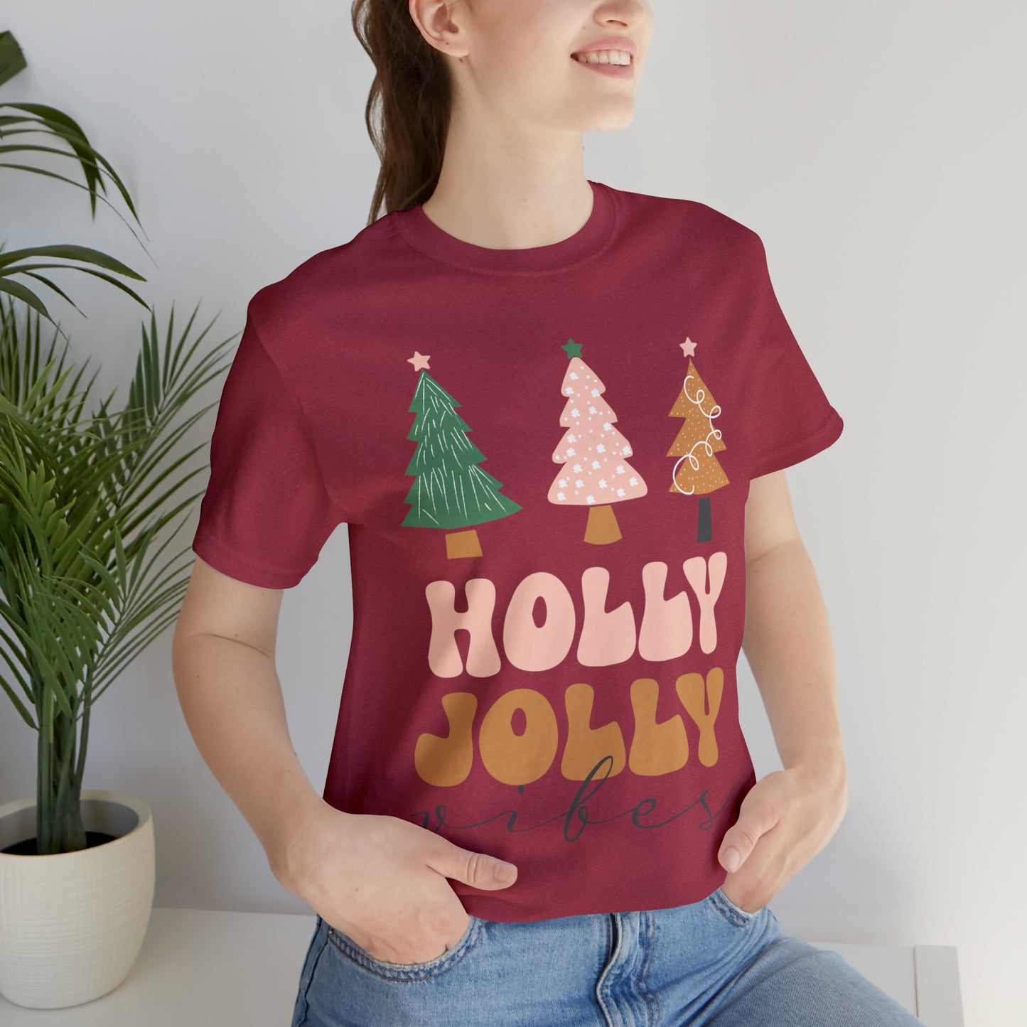 Holly Jolly Vibes Jersey Short Sleeve Tee