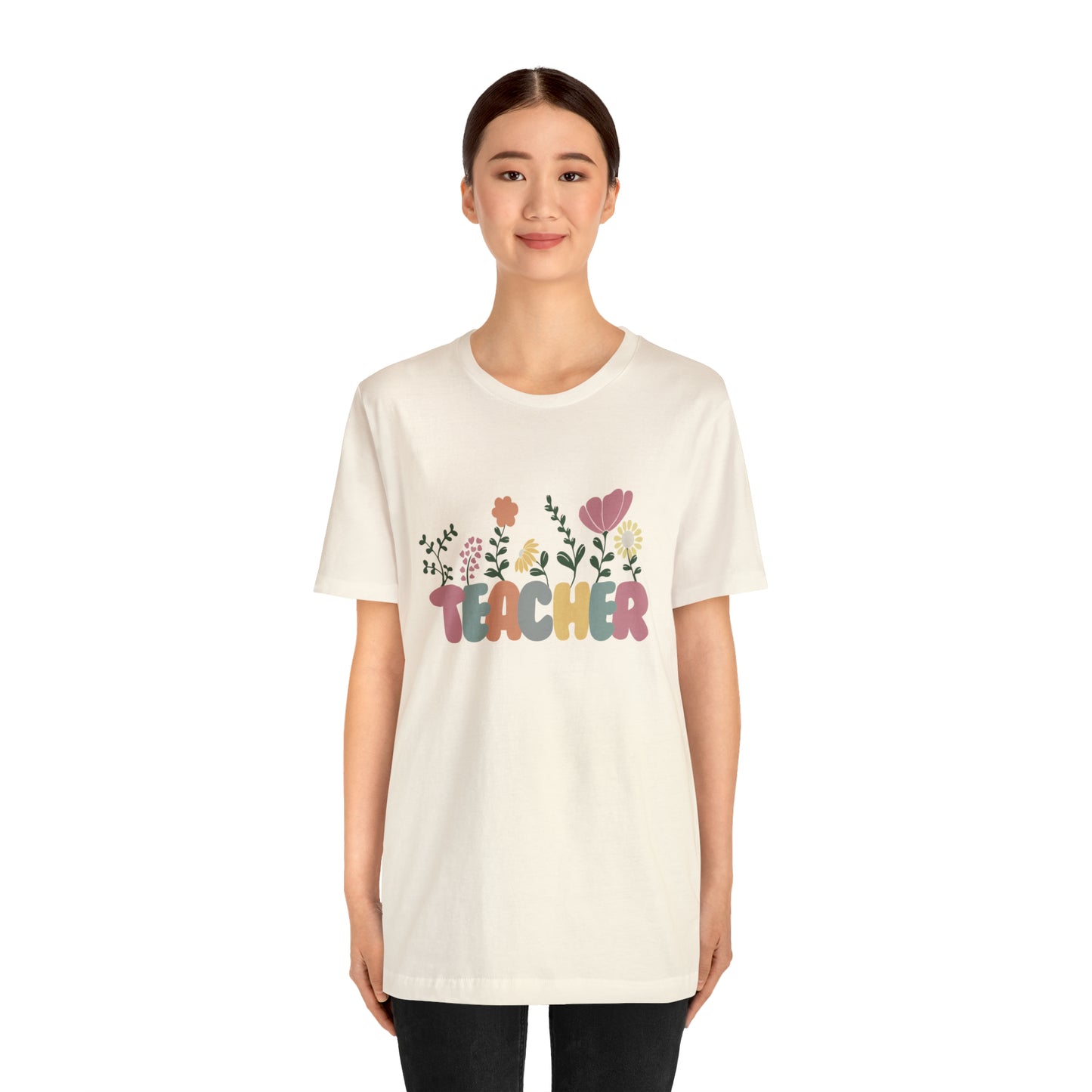 TEACHER flowers Short Sleeve Tee