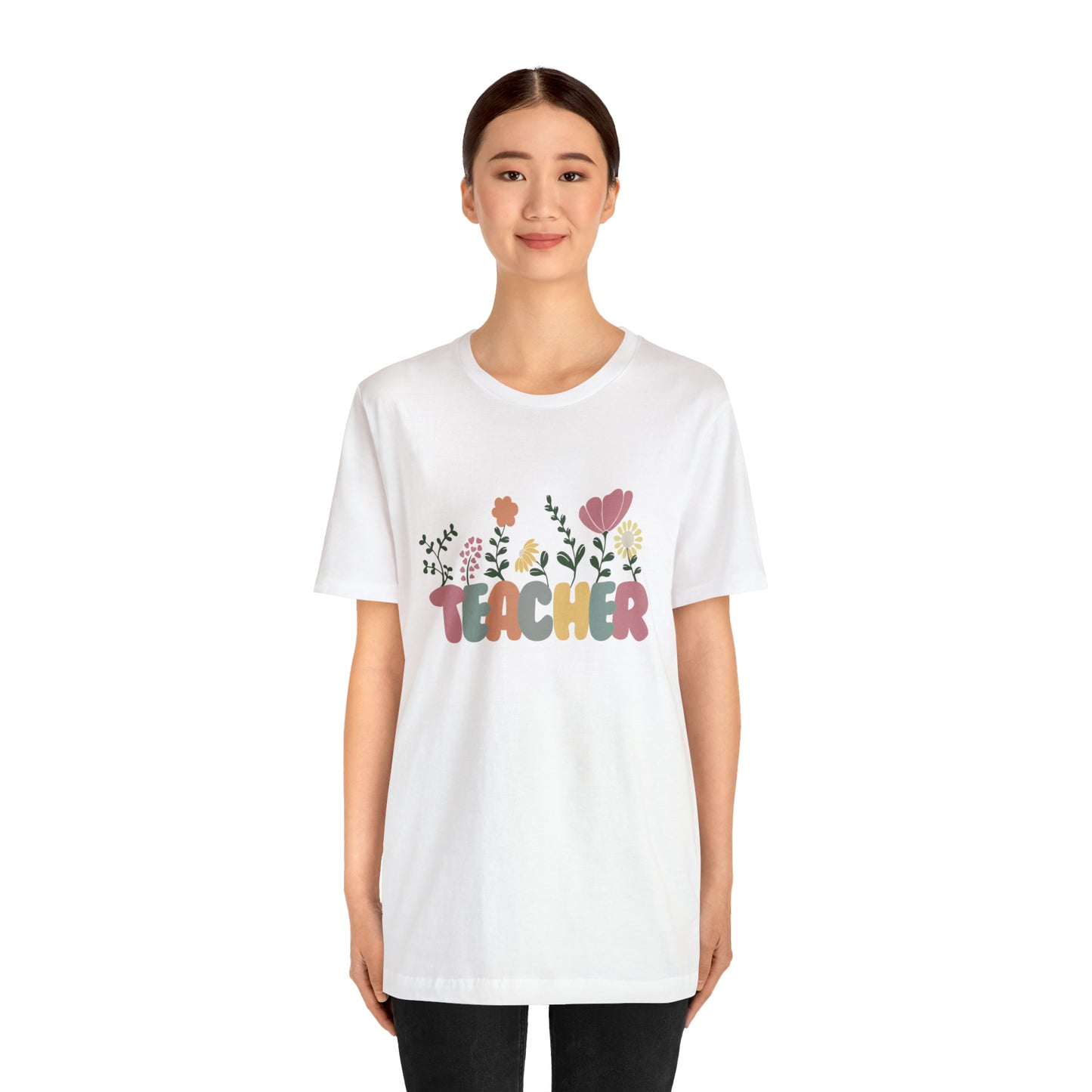 TEACHER flowers Short Sleeve Tee