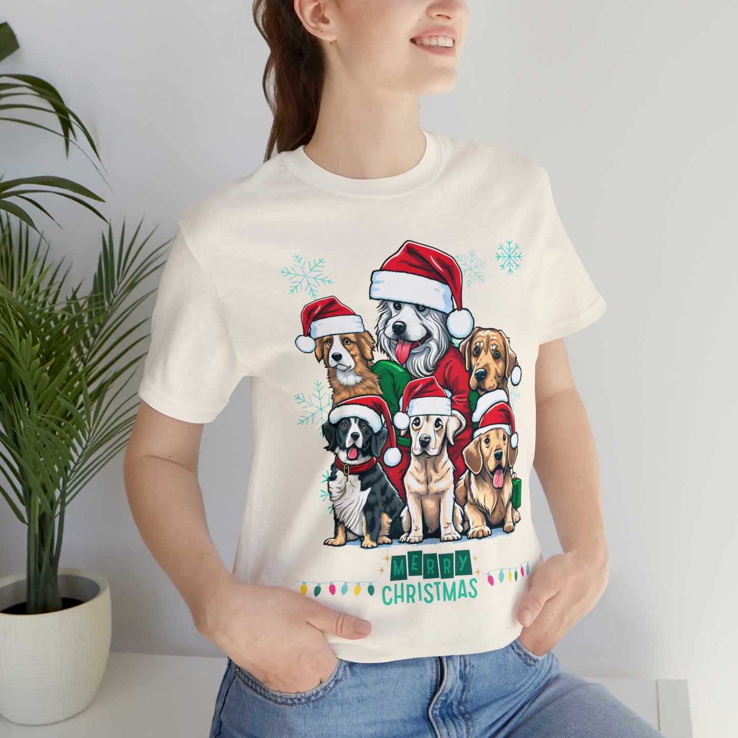 Merry Christmas Doggos Jersey Short Sleeve Tee