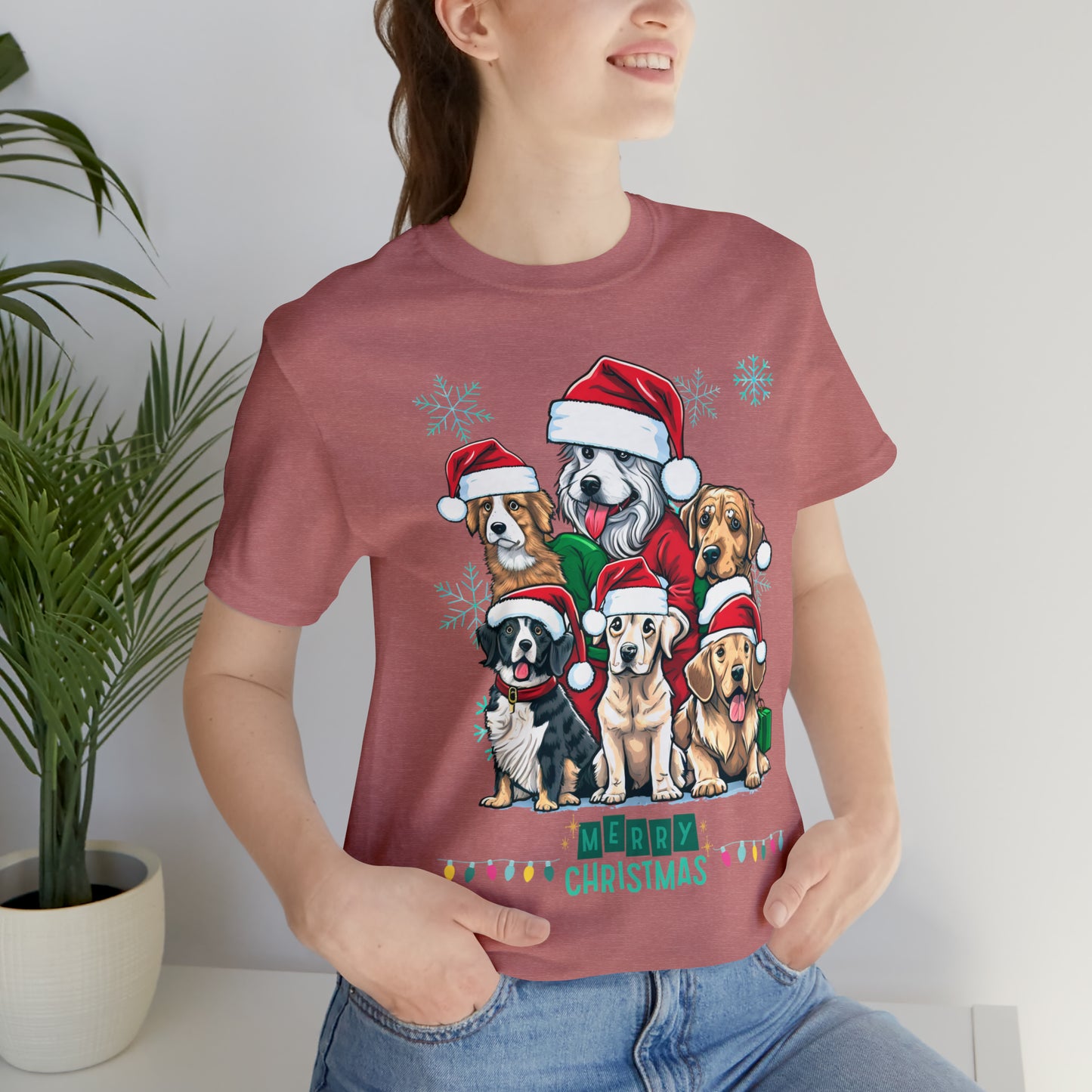 Merry Christmas Doggos Jersey Short Sleeve Tee