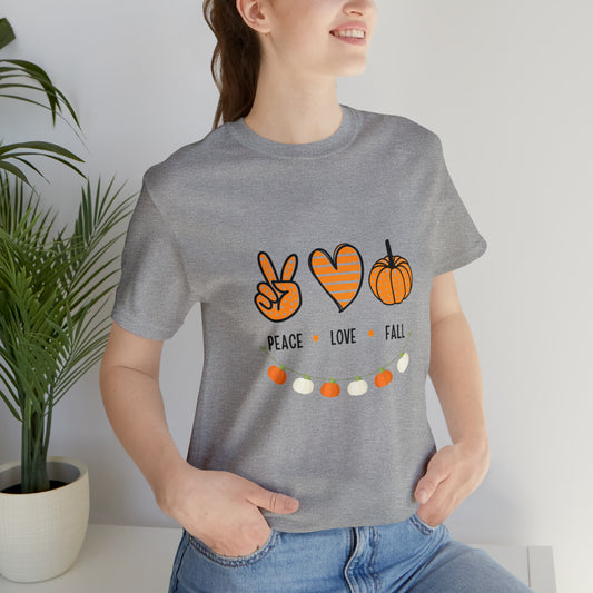 Peace Love Fall Jersey Short Sleeve Tee