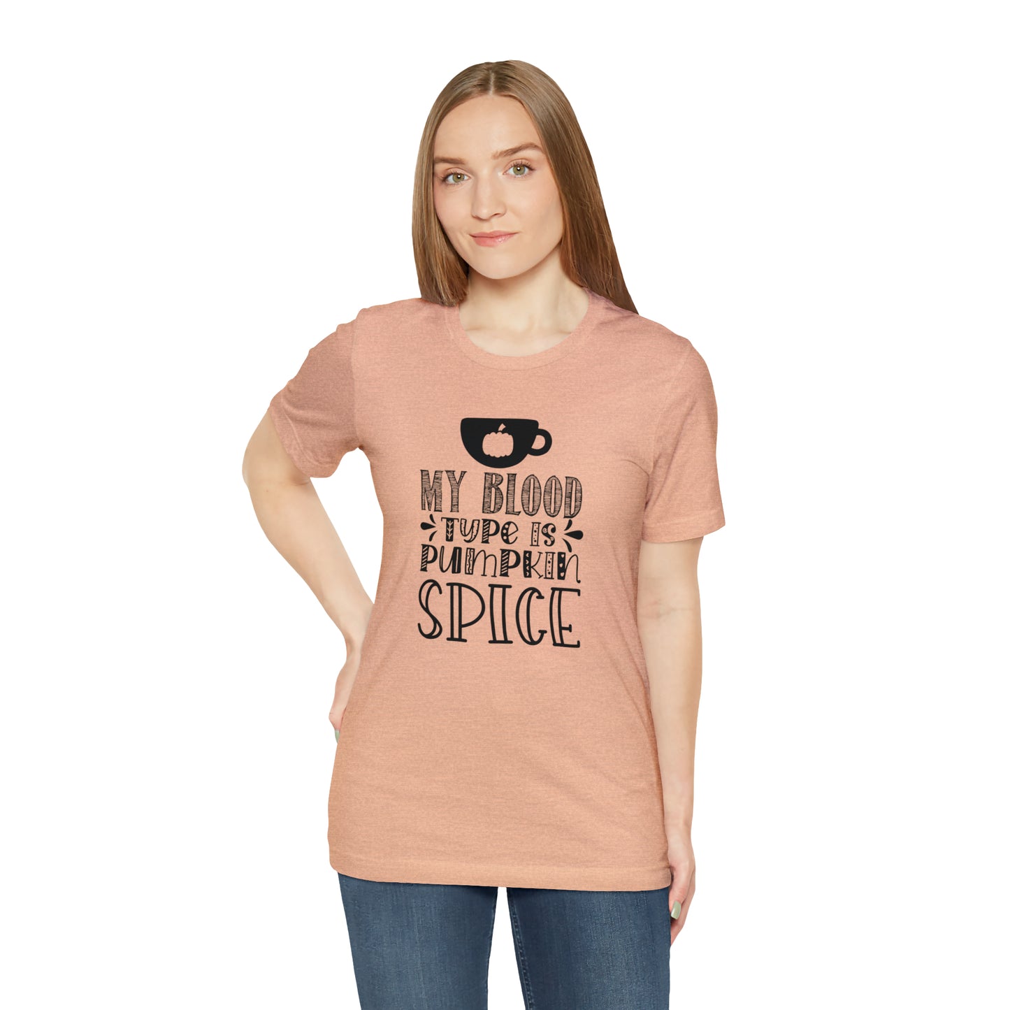 Blood Type is Pumpkin Spice Jersey Short Sleeve Tee