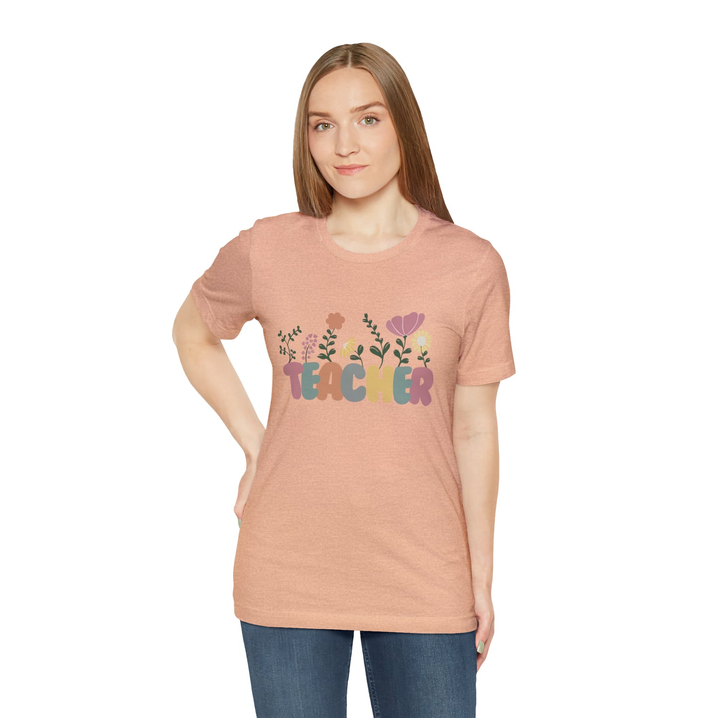 TEACHER flowers Short Sleeve Tee