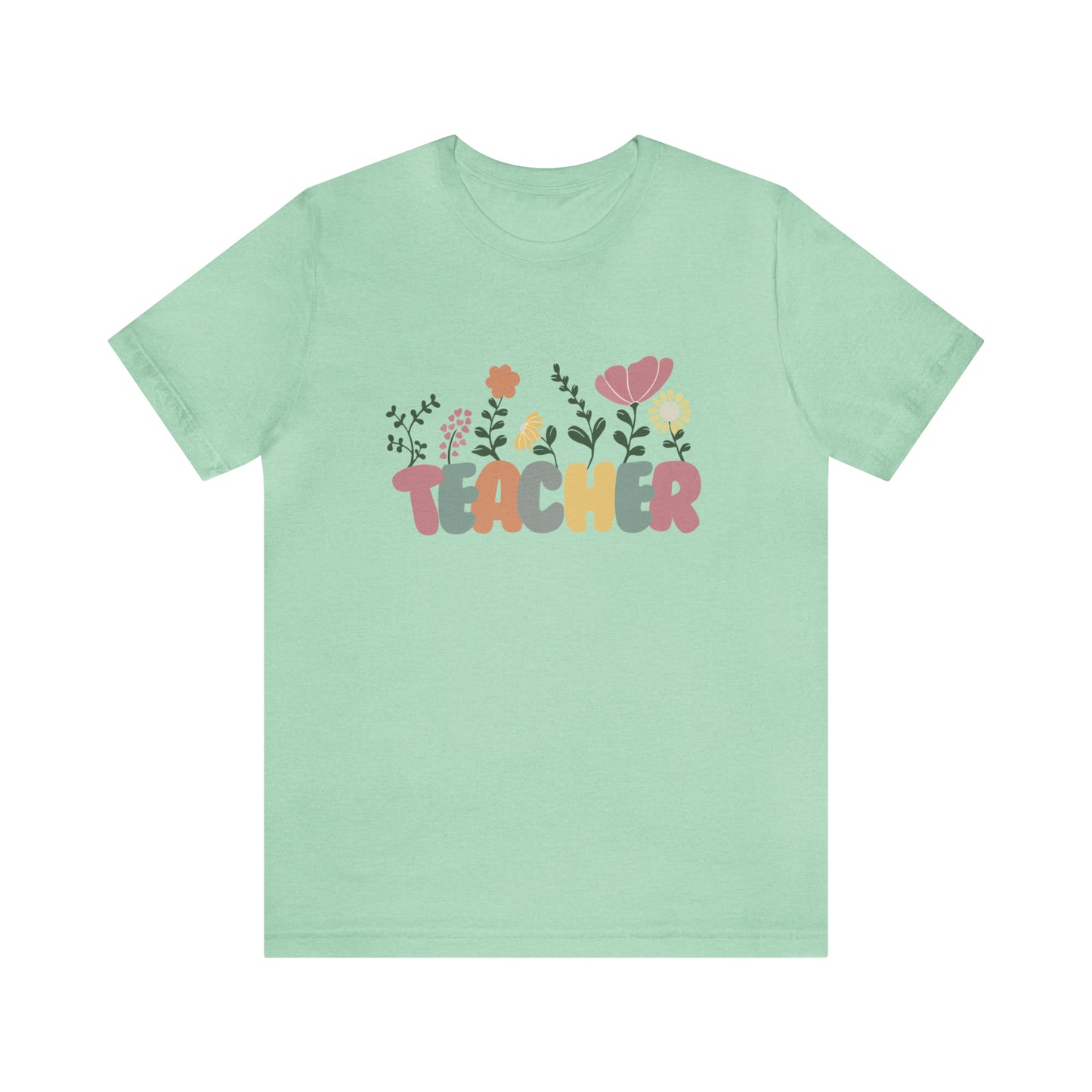 TEACHER flowers Short Sleeve Tee