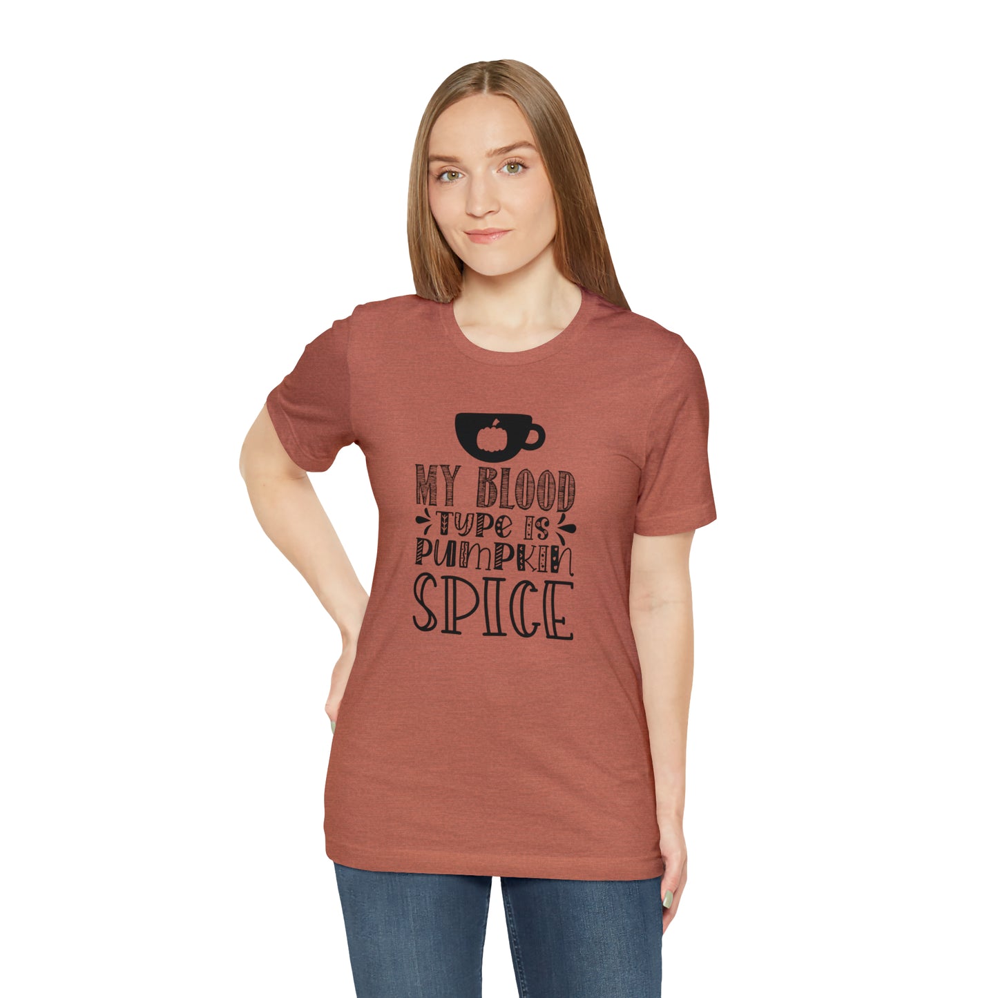 Blood Type is Pumpkin Spice Jersey Short Sleeve Tee