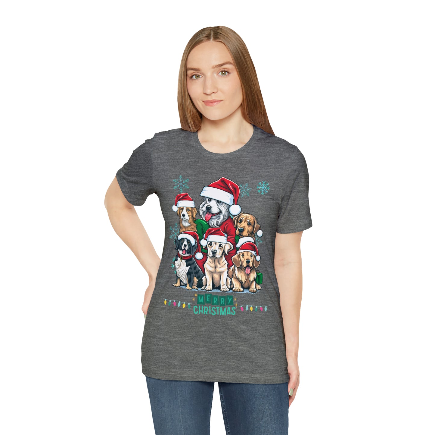 Merry Christmas Doggos Jersey Short Sleeve Tee