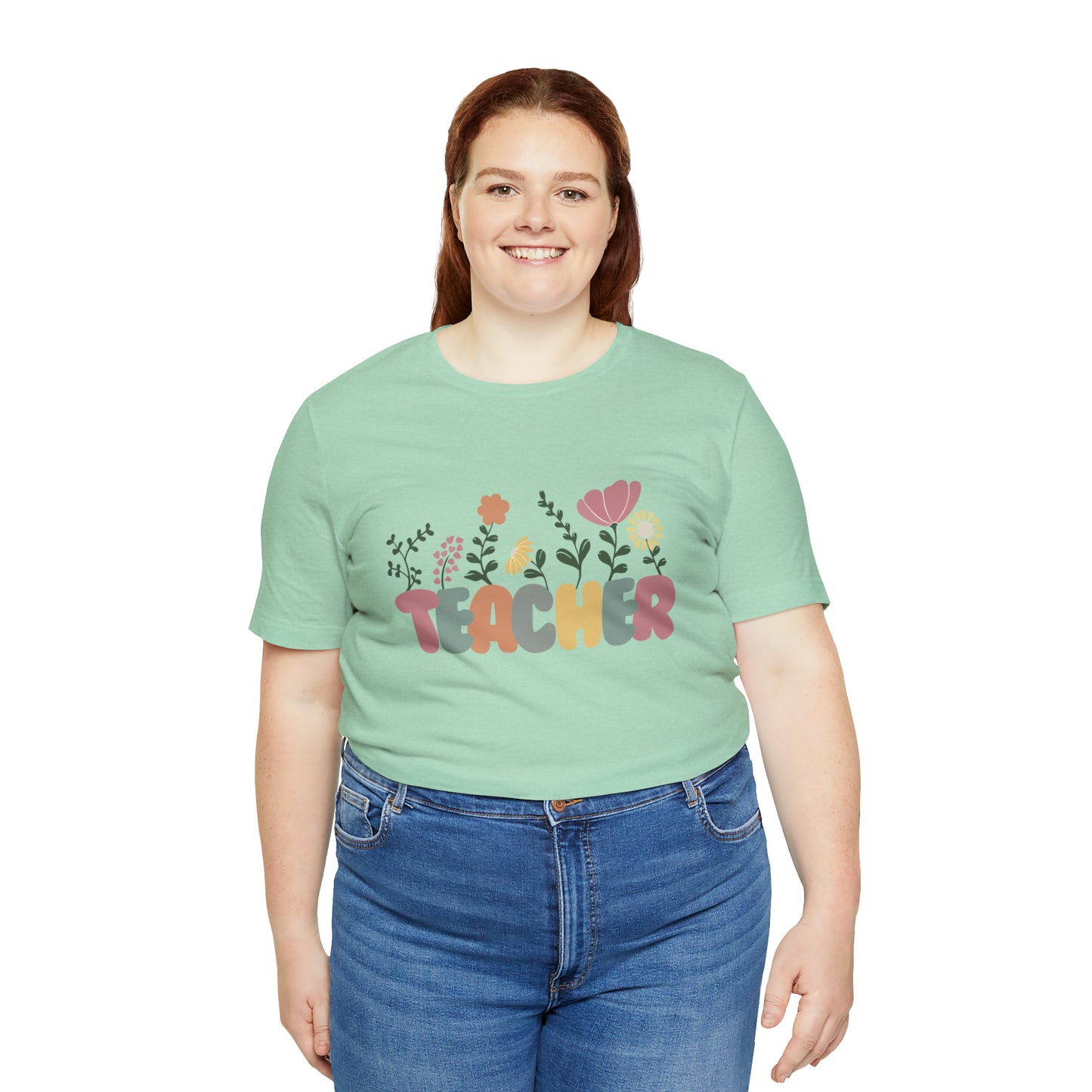 TEACHER flowers Short Sleeve Tee