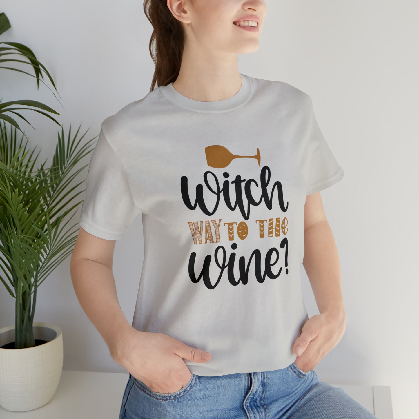 Witch way to the Wine Jersey Short Sleeve Tee