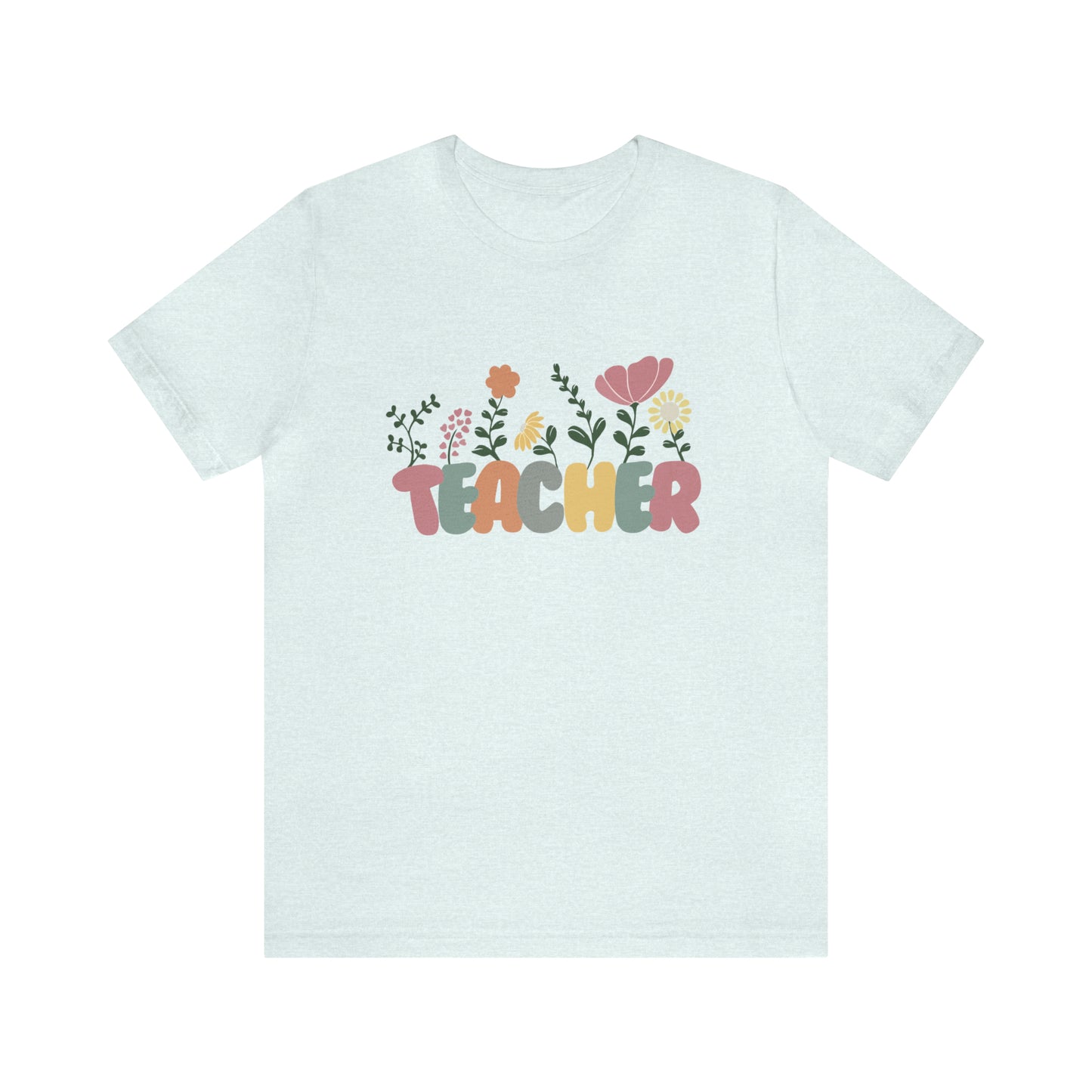 TEACHER flowers Short Sleeve Tee