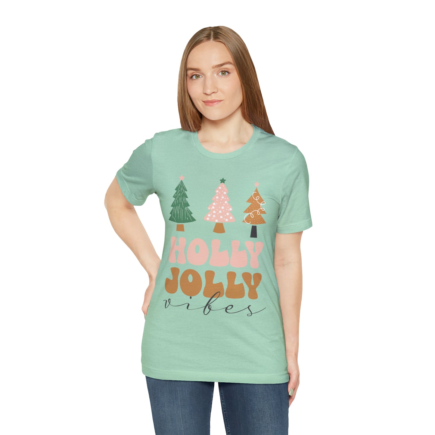 Holly Jolly Vibes Jersey Short Sleeve Tee