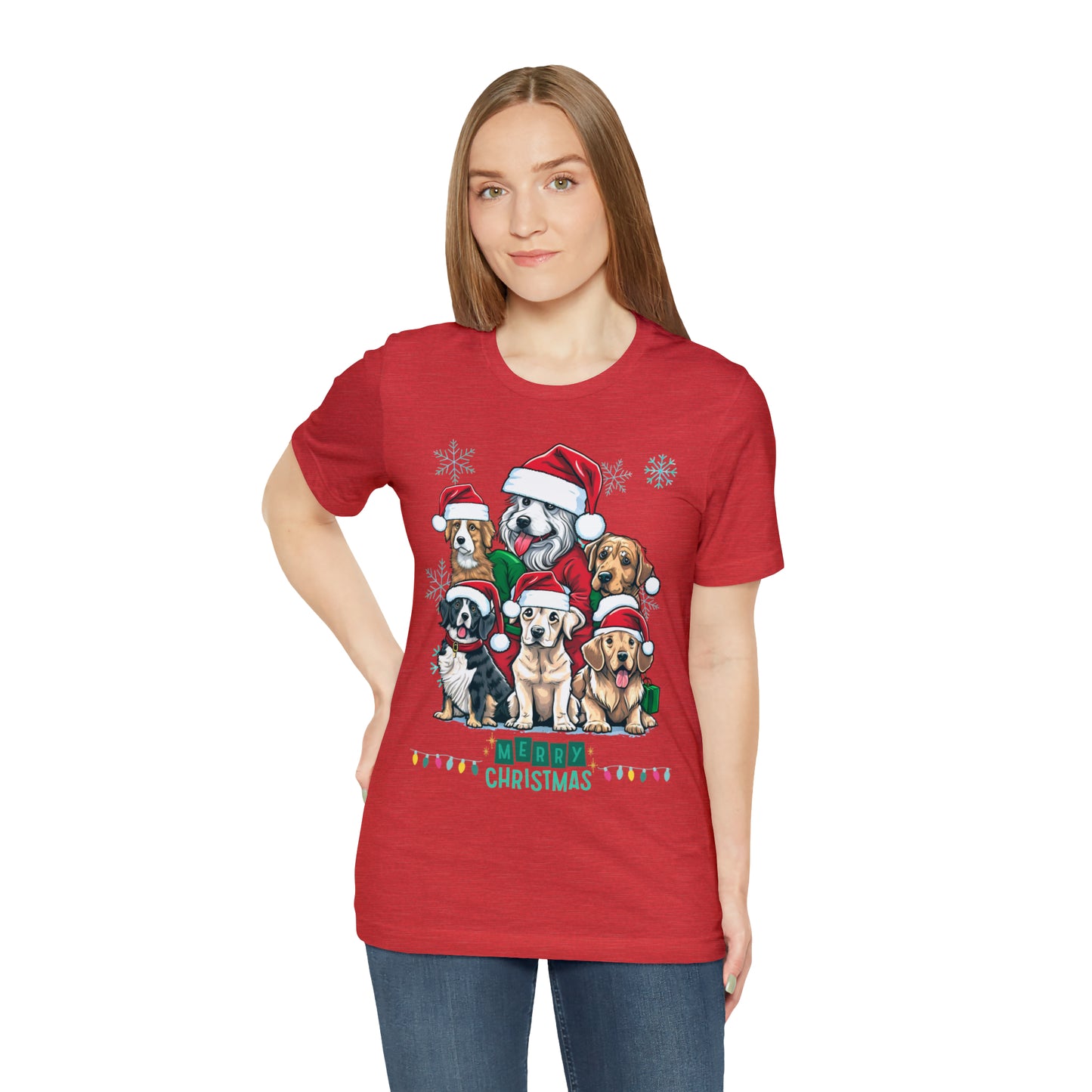 Merry Christmas Doggos Jersey Short Sleeve Tee