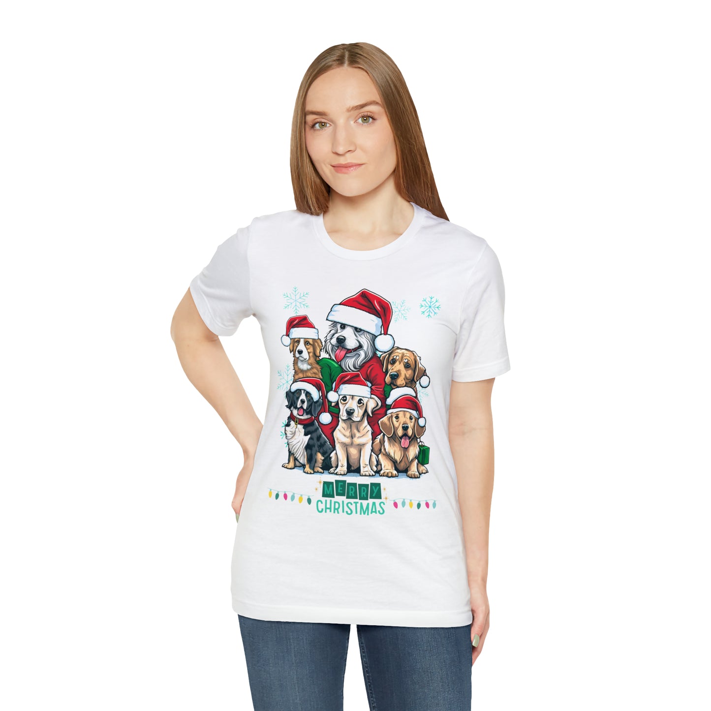 Merry Christmas Doggos Jersey Short Sleeve Tee