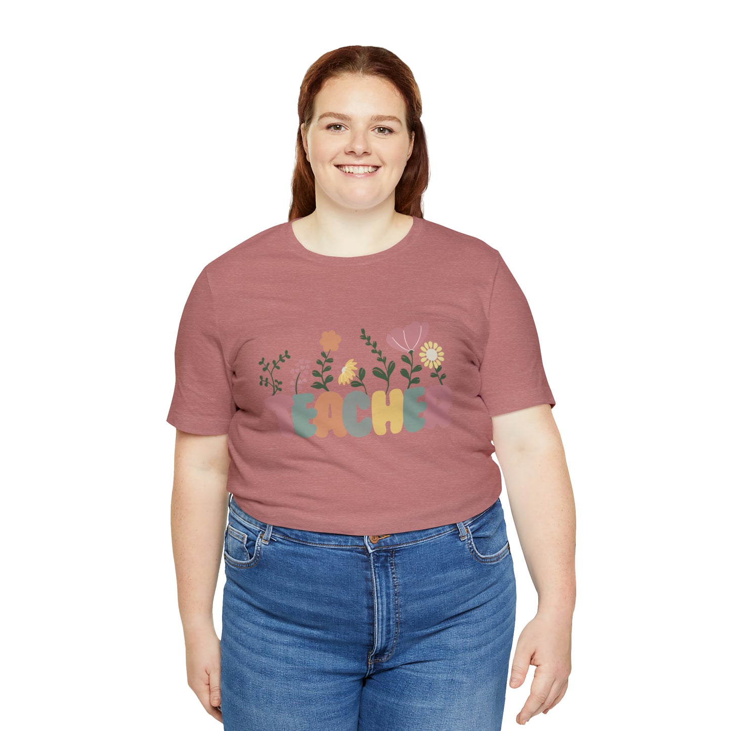 TEACHER flowers Short Sleeve Tee