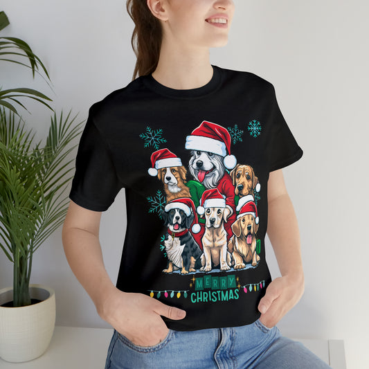 Merry Christmas Doggos Jersey Short Sleeve Tee