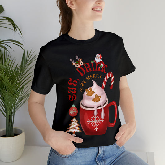 eat drink & be merry Jersey Short Sleeve Tee