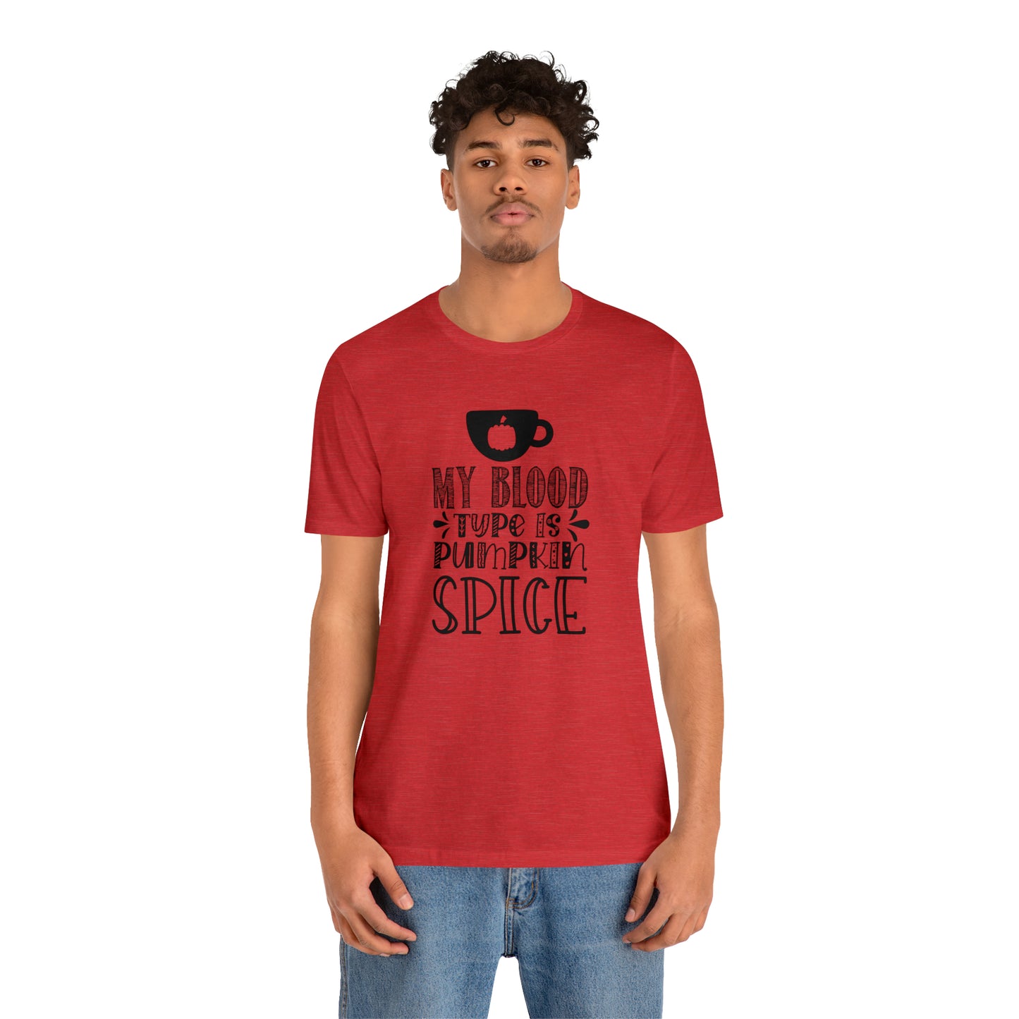 Blood Type is Pumpkin Spice Jersey Short Sleeve Tee