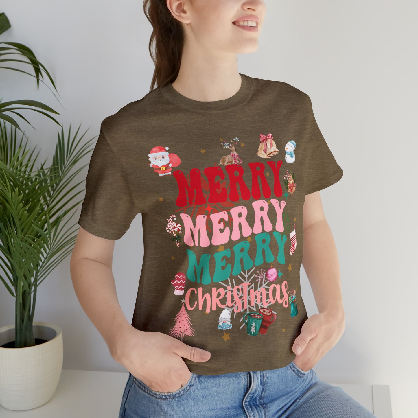 Merry Merry Merry Christmas Jersey Short Sleeve Tee