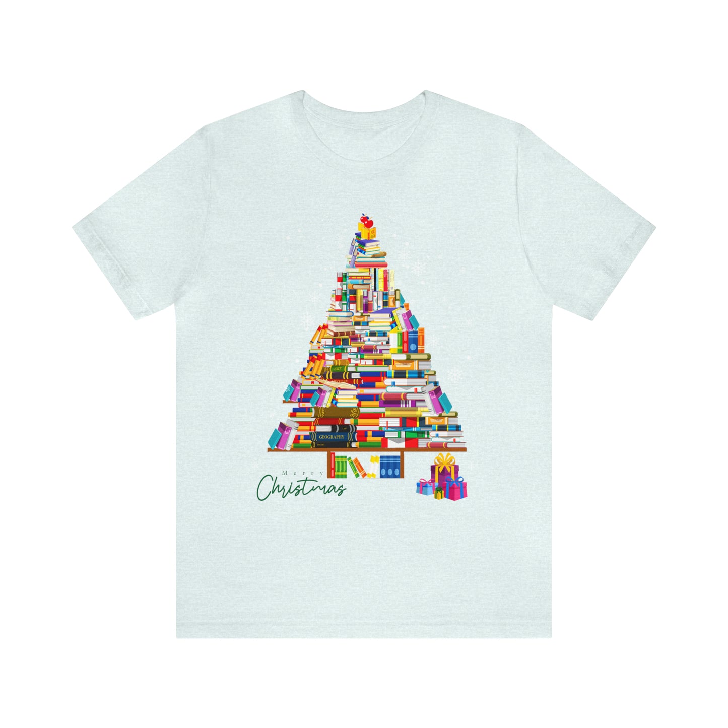 Christmas Tree Books Jersey Short Sleeve Tee