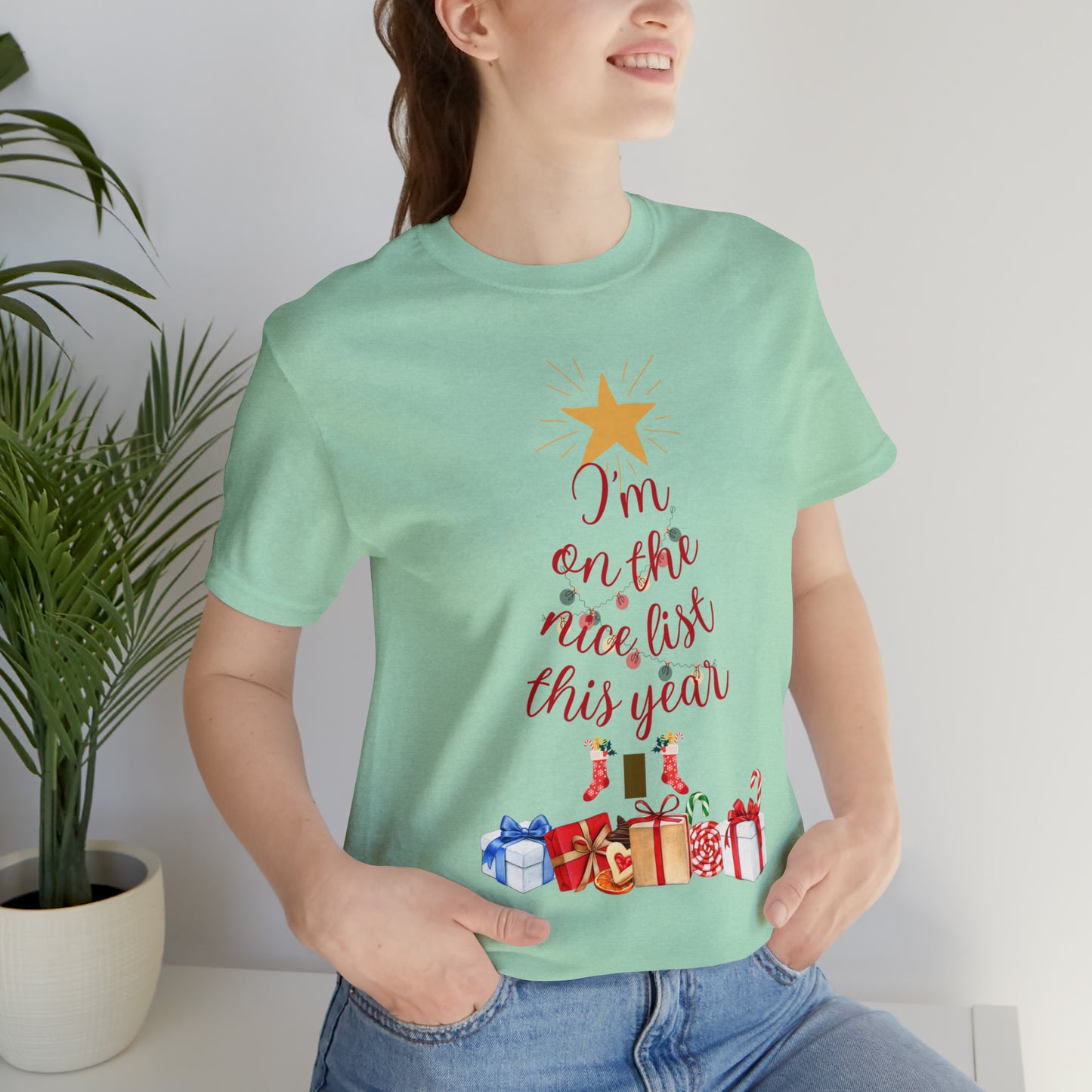 on the nice list Jersey Short Sleeve Tee