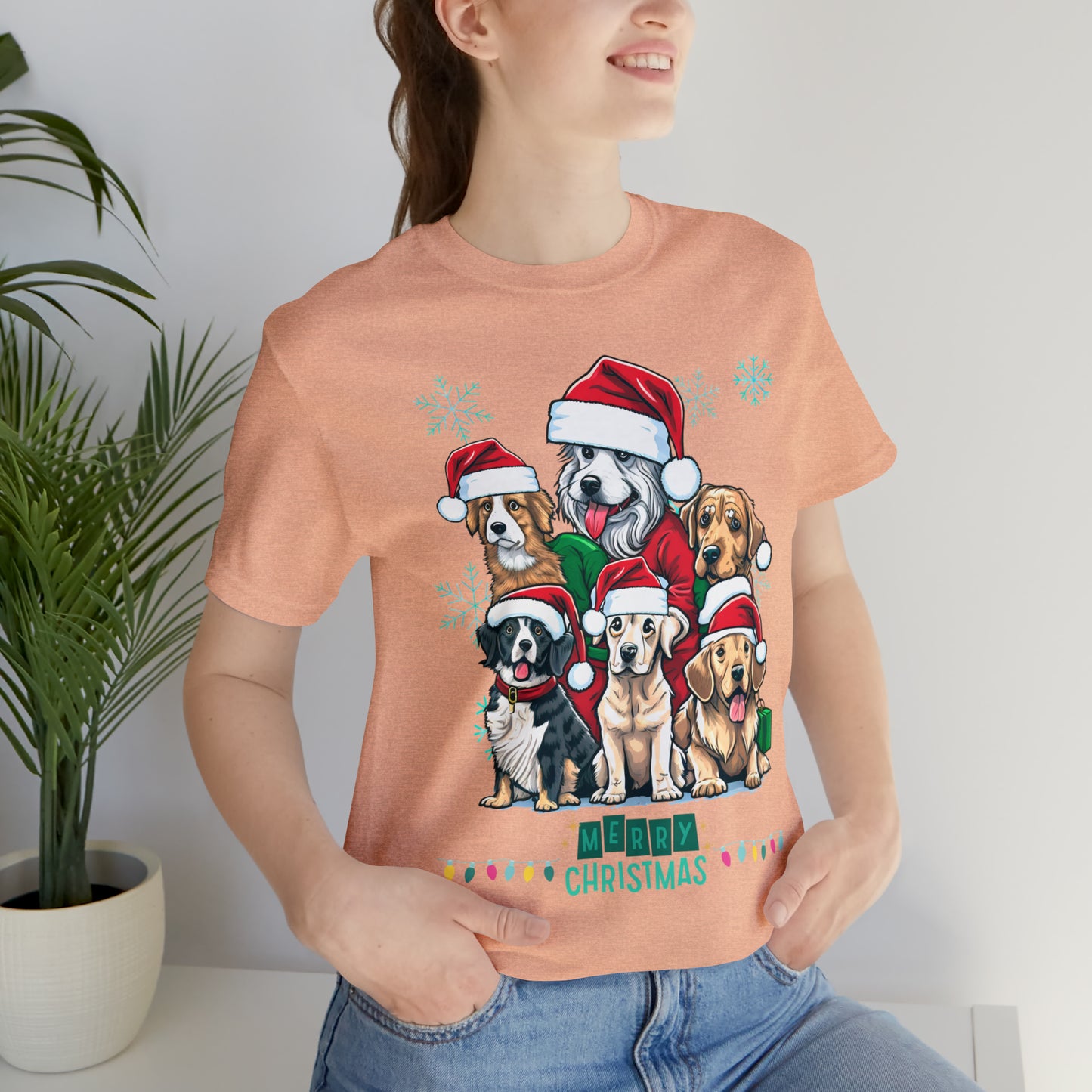 Merry Christmas Doggos Jersey Short Sleeve Tee